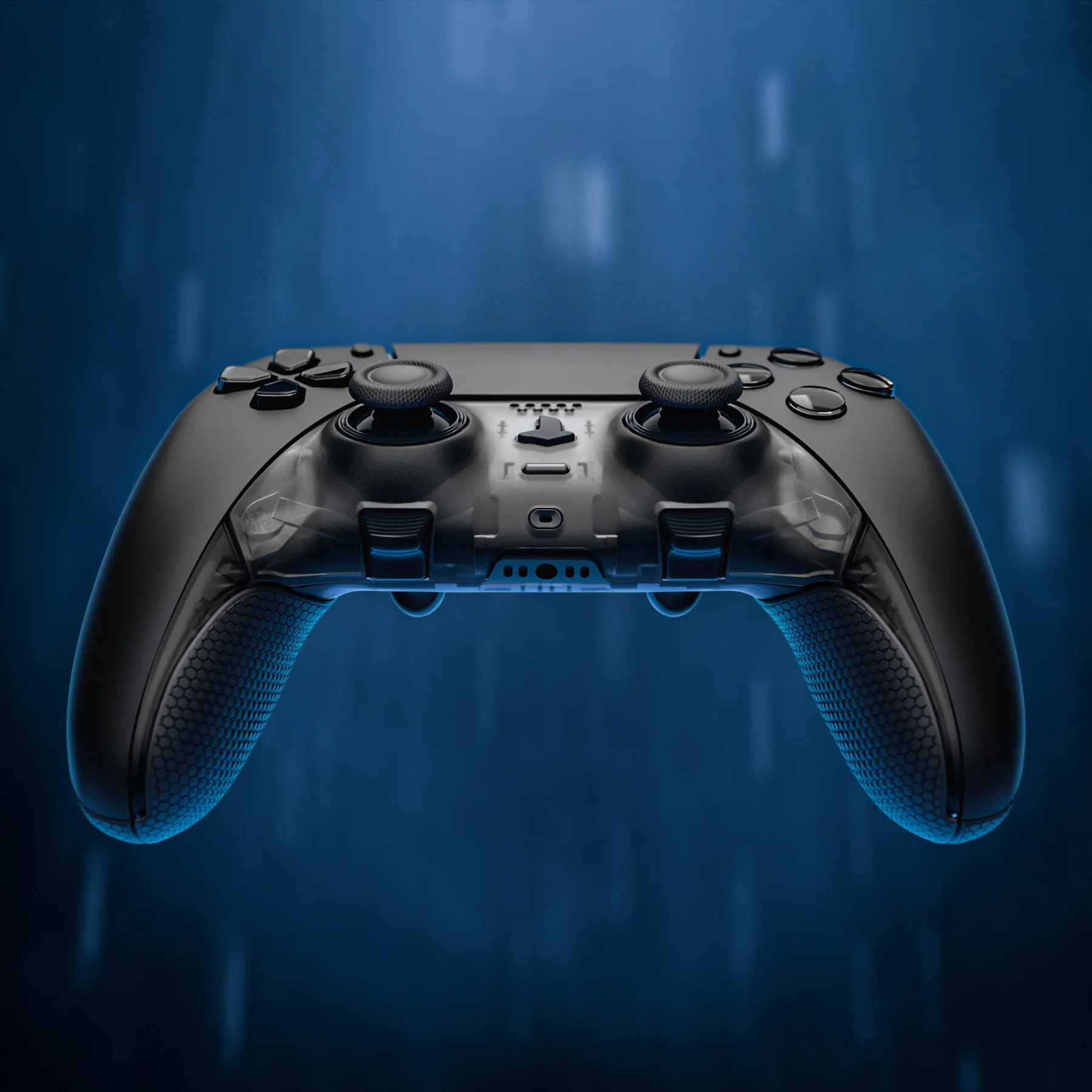 eXtremeRate Beyond-ARC Bottom Shell Kit with Rubberised Grip for PS5 Edge Controller - Clear & Black - Image 10