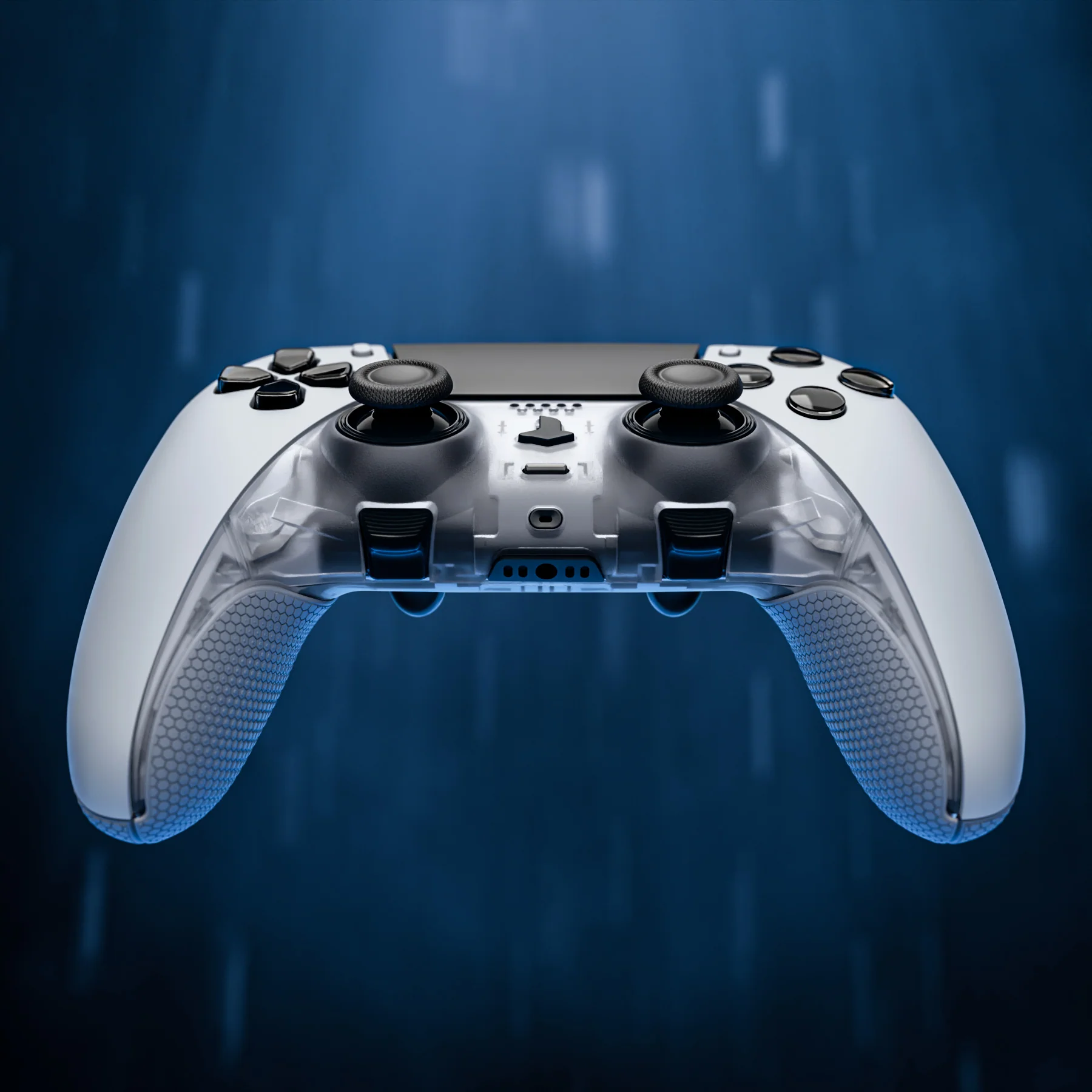 eXtremeRate Beyond-ARC Bottom Shell Kit with Rubberised Grip for PS5 Edge Controller - Clear & Gray - Image 10