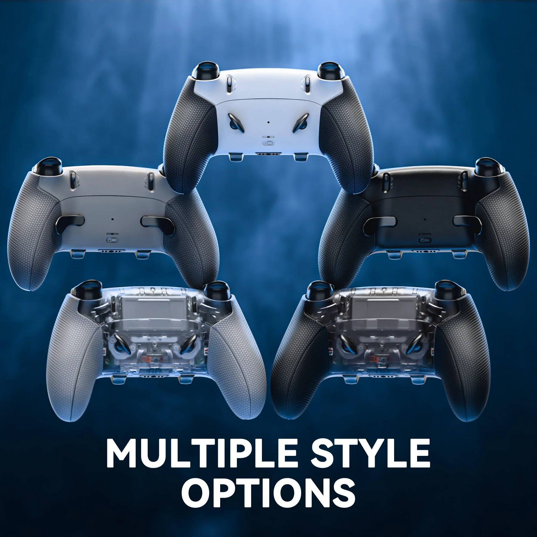 eXtremeRate Beyond-ARC Bottom Shell Kit with Rubberised Grip for PS5 Edge Controller - White Black - Image 12