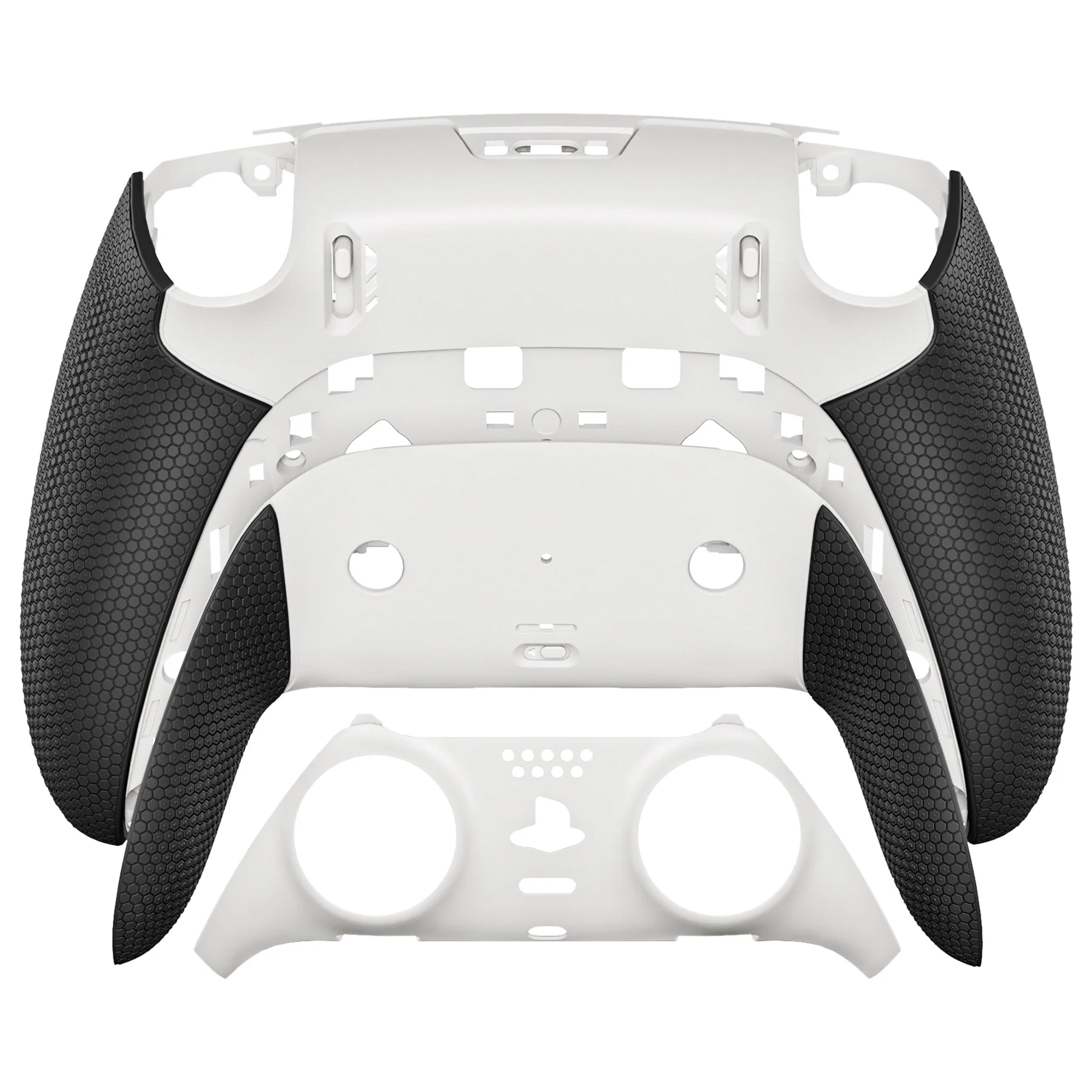 eXtremeRate Beyond-ARC Bottom Shell Kit with Rubberised Grip for PS5 Edge Controller - White Black - Image 3