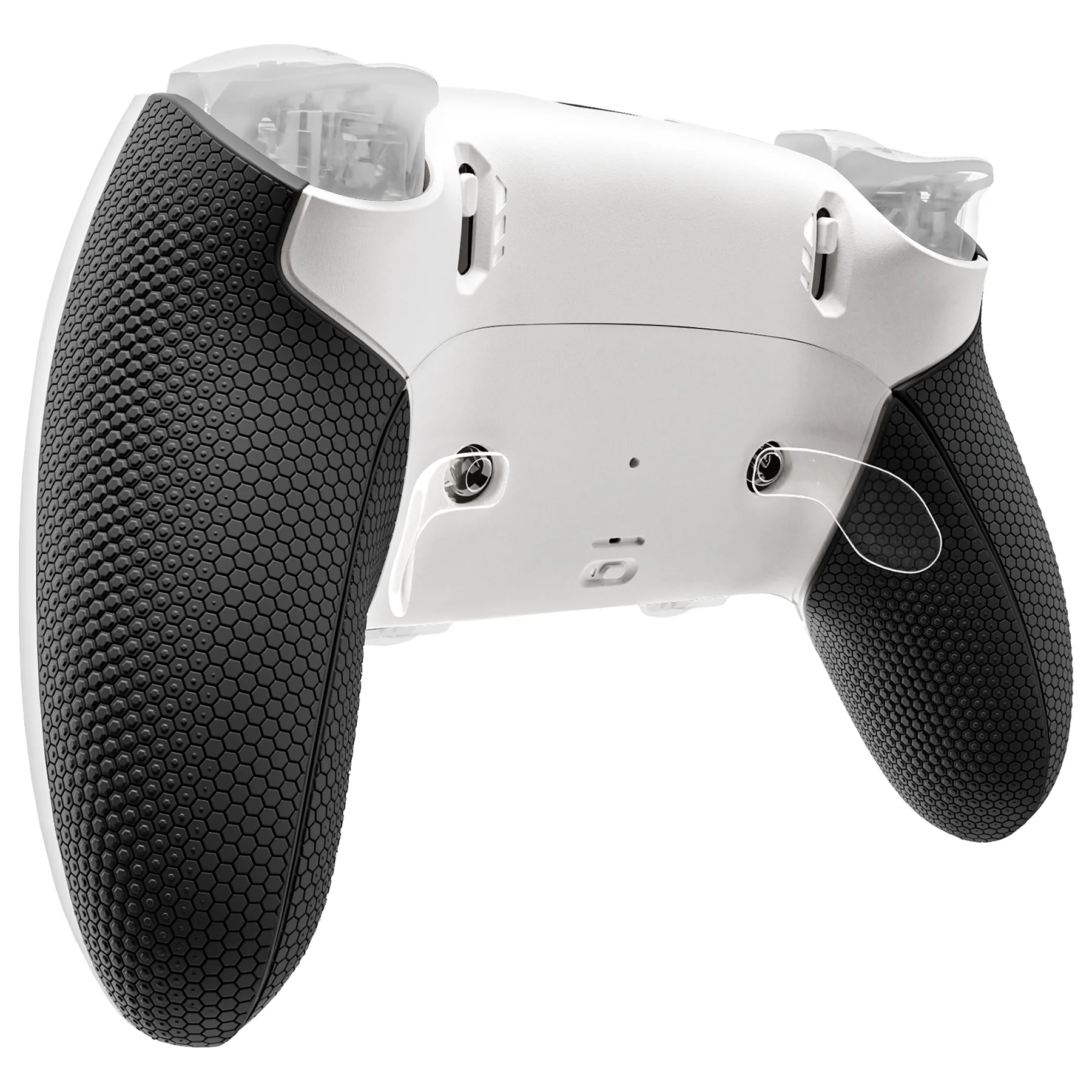 eXtremeRate Beyond-ARC Bottom Shell Kit with Rubberised Grip for PS5 Edge Controller - White Black - Image 4