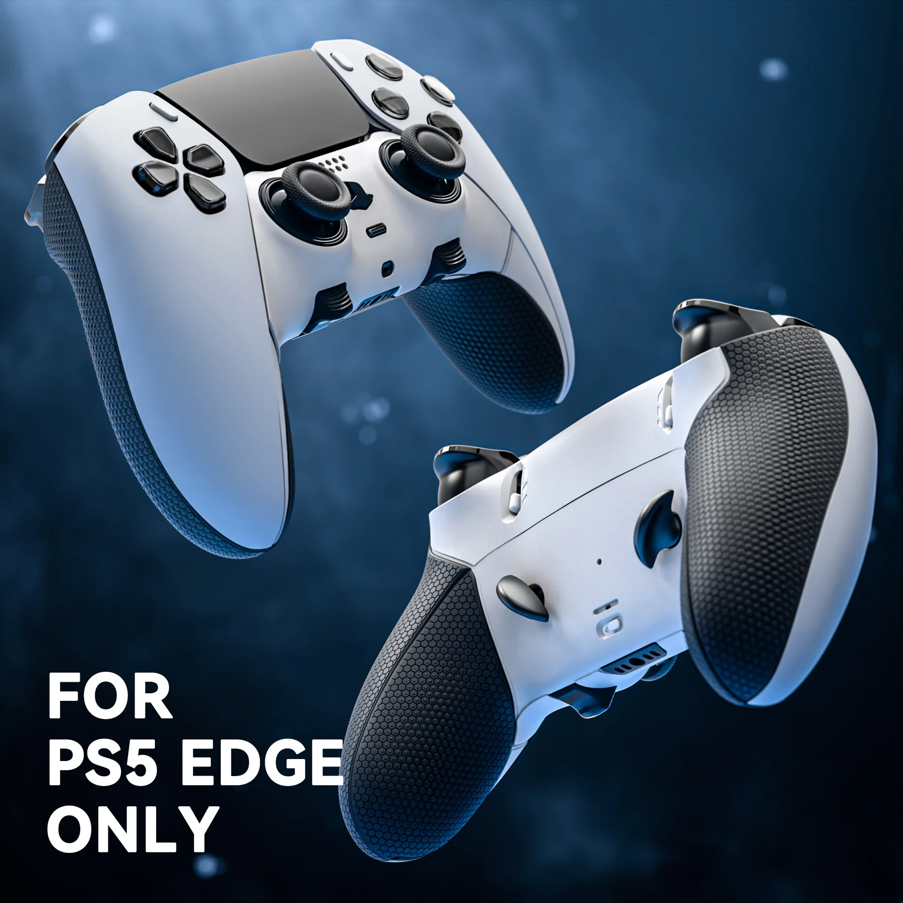 eXtremeRate Beyond-ARC Bottom Shell Kit with Rubberised Grip for PS5 Edge Controller - White Black - Image 5
