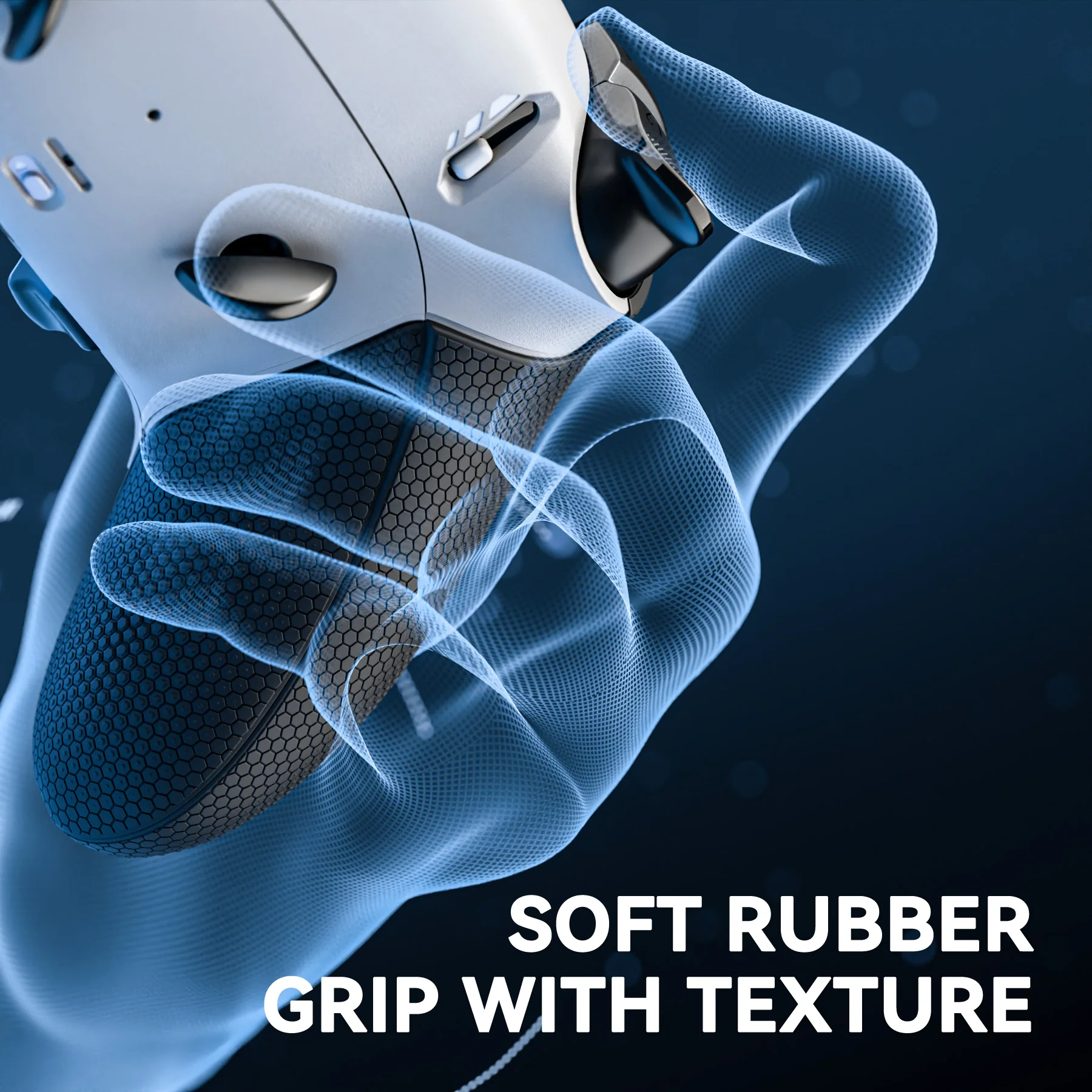 eXtremeRate Beyond-ARC Bottom Shell Kit with Rubberised Grip for PS5 Edge Controller - White Black - Image 7