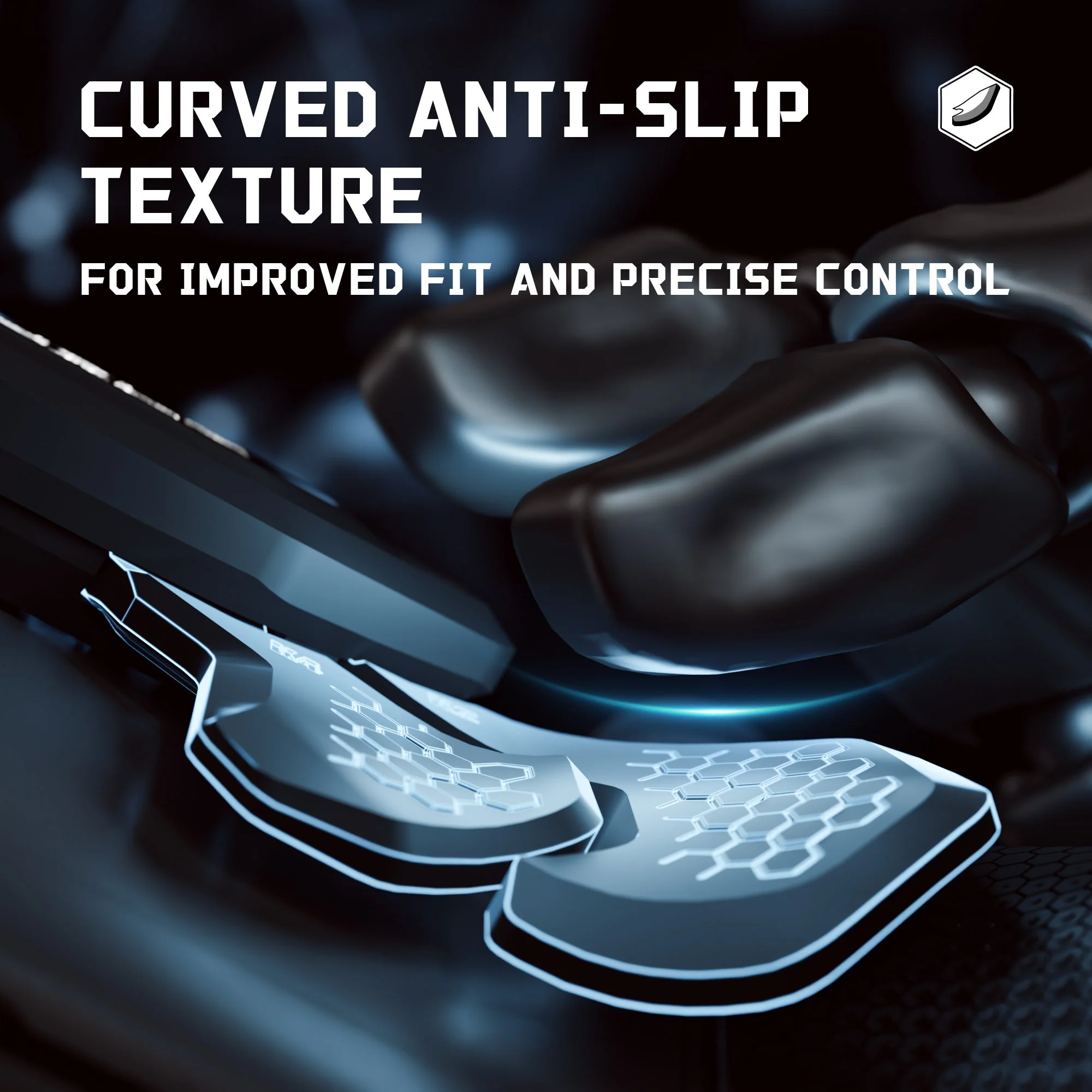 eXtremeRate BEYOND Back Paddles Kit with OLED Display & Redesigned Ergonomic Grips for PS5 Edge Controller - Rubberized Black - Image 6