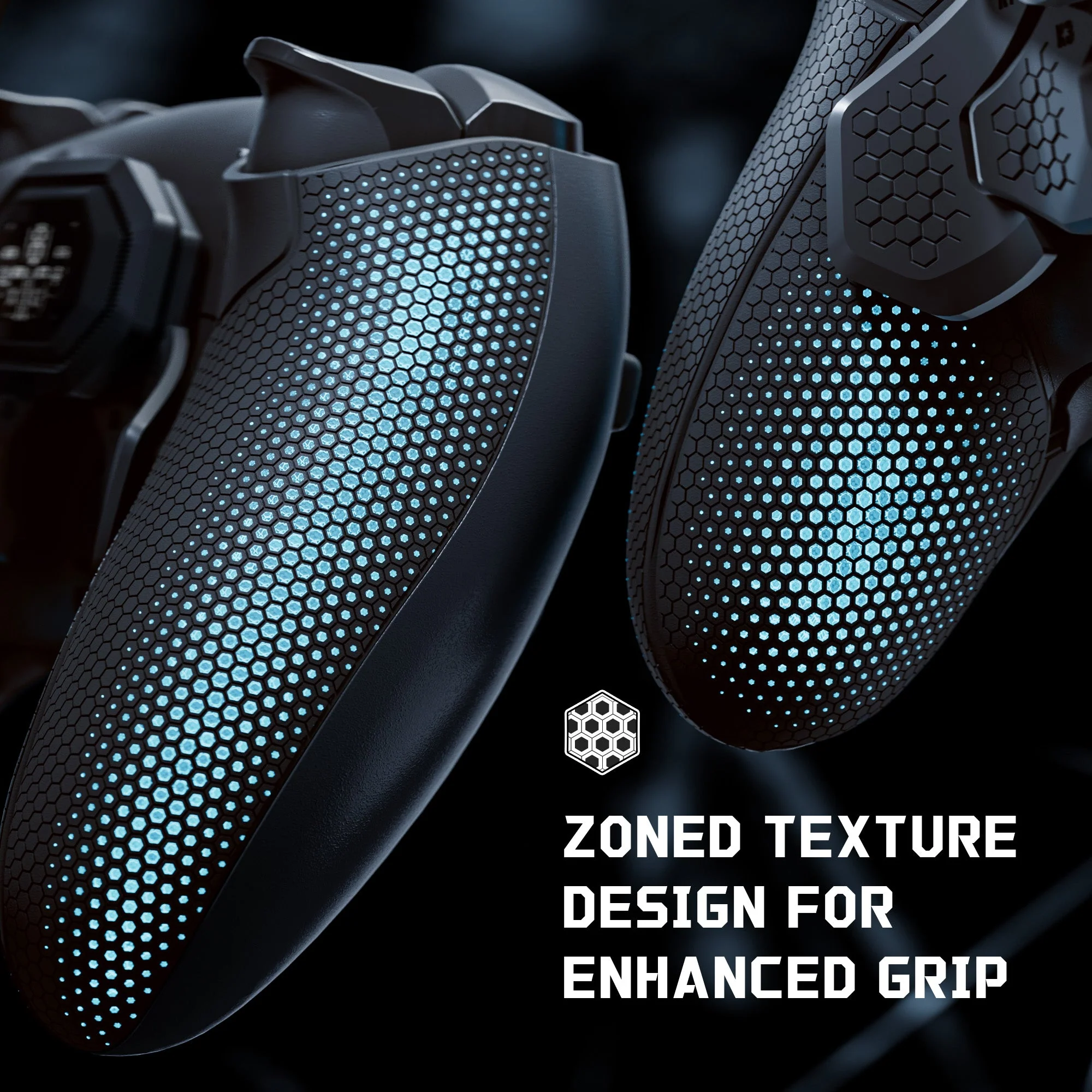eXtremeRate BEYOND Back Paddles Kit with OLED Display & Redesigned Ergonomic Grips for PS5 Edge Controller - Rubberized Black - Image 7