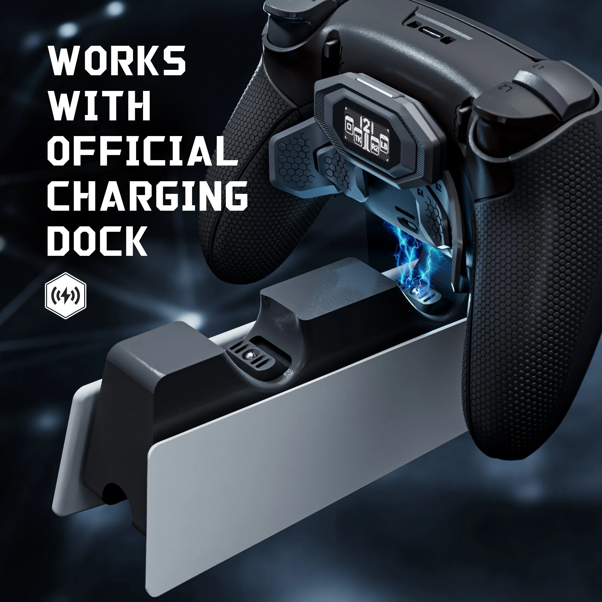 eXtremeRate BEYOND Back Paddles Kit with OLED Display & Redesigned Ergonomic Grips for PS5 Edge Controller - Rubberized Black - Image 8