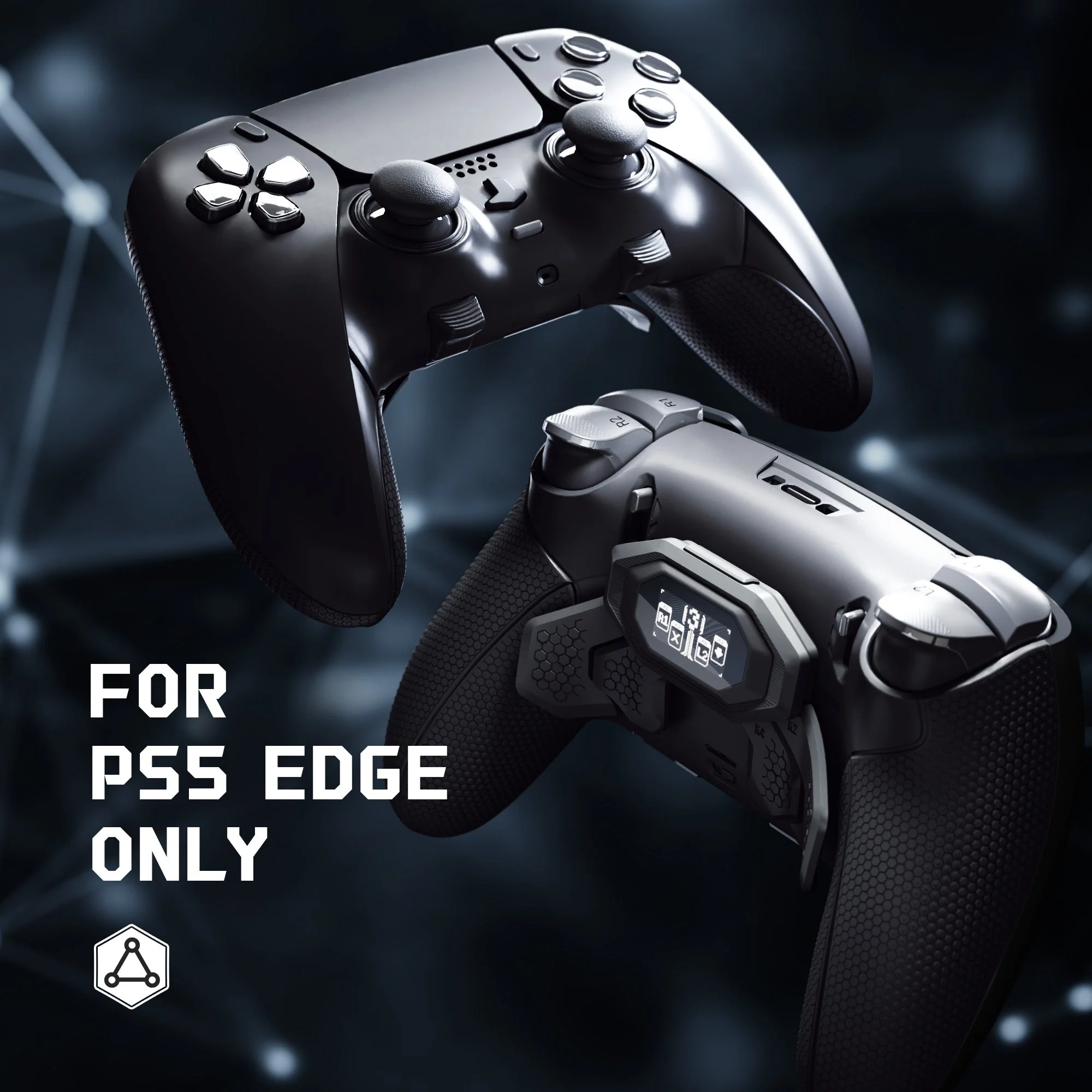 eXtremeRate BEYOND Back Paddles Kit with OLED Display & Redesigned Ergonomic Grips for PS5 Edge Controller - Rubberized Black - Image 9
