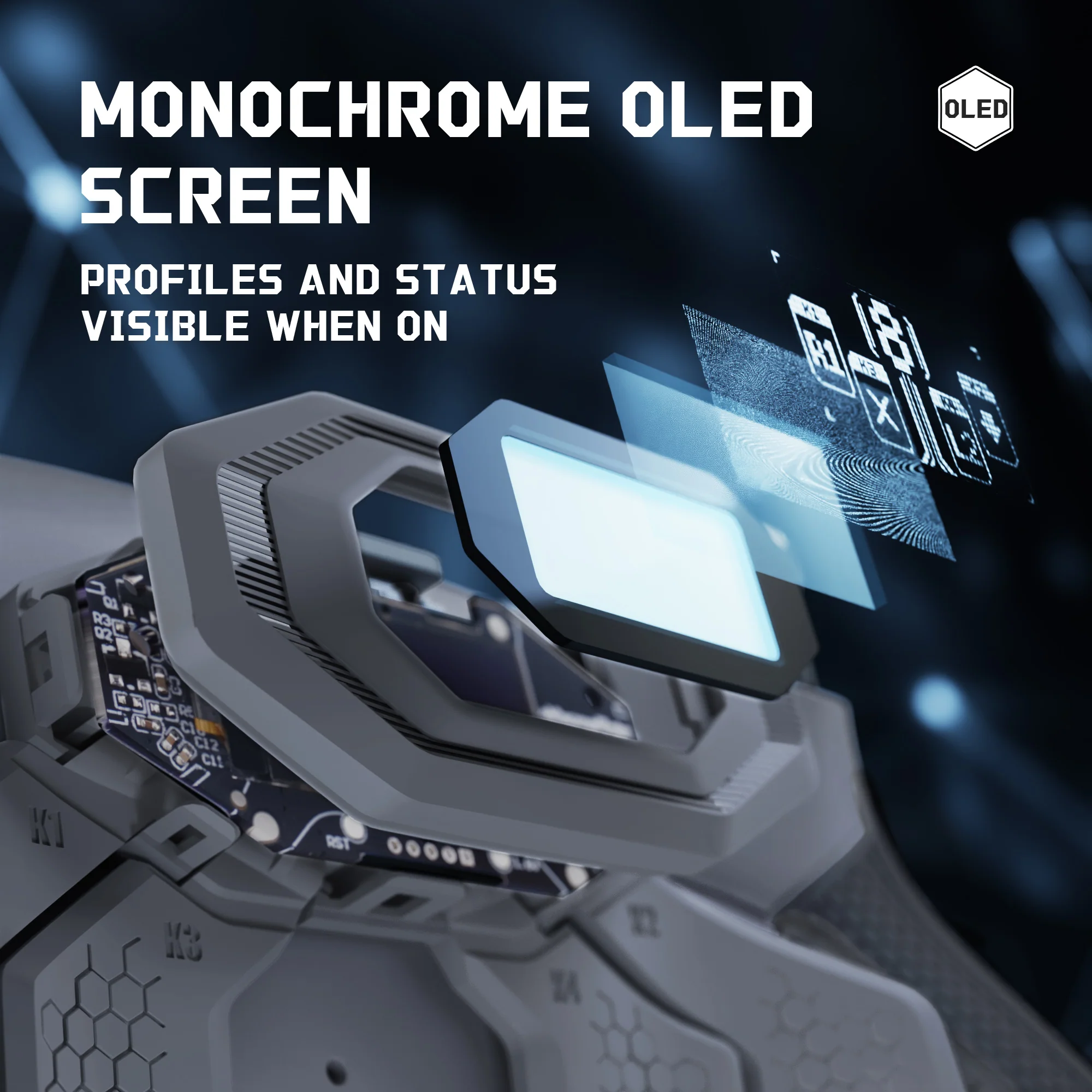eXtremeRate BEYOND Back Paddles Kit with OLED Display & Redesigned Ergonomic Grips for PS5 Edge Controller - Rubberized New Hope Gray & Classic Gray - Image 5