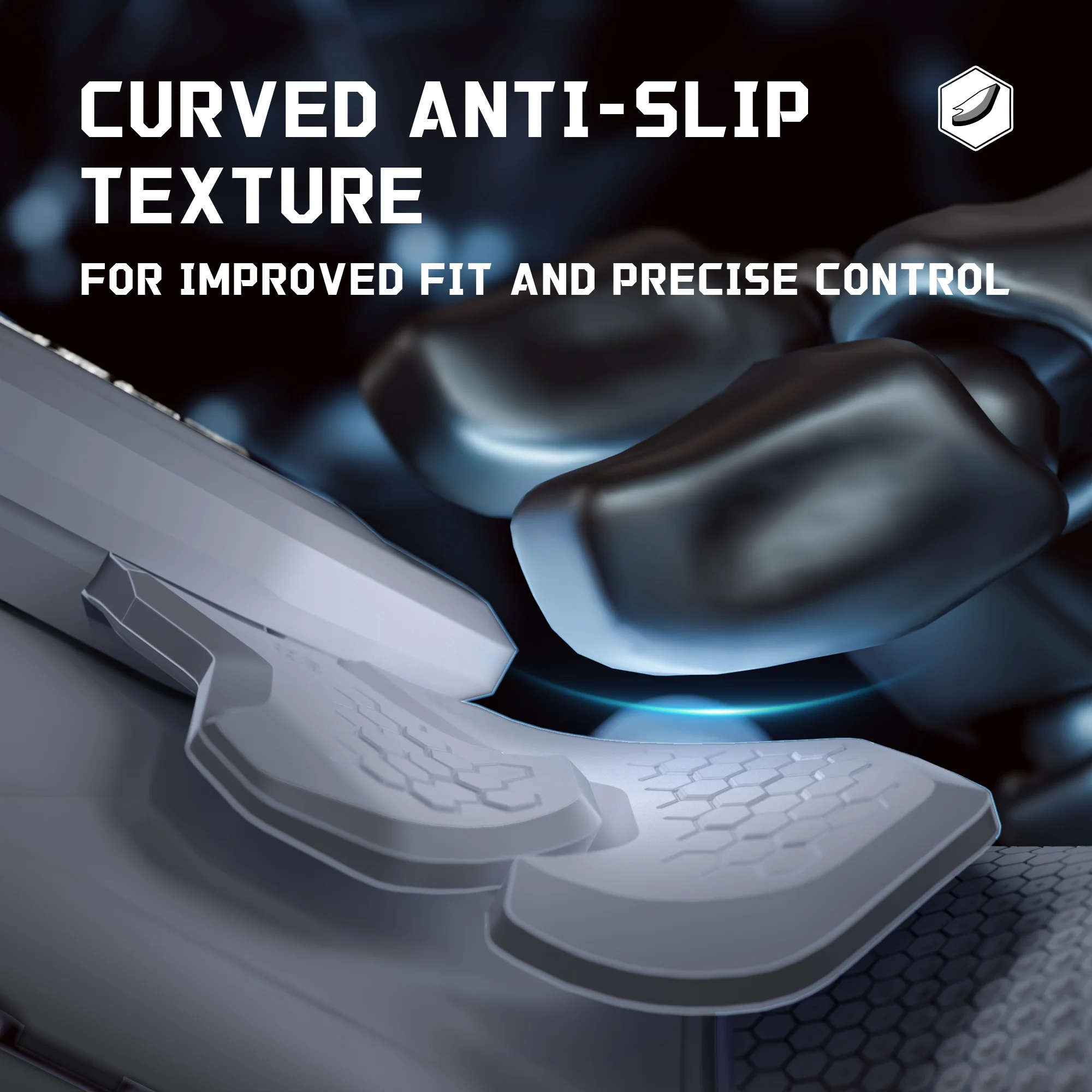 eXtremeRate BEYOND Back Paddles Kit with OLED Display & Redesigned Ergonomic Grips for PS5 Edge Controller - Rubberized New Hope Gray & Classic Gray - Image 6