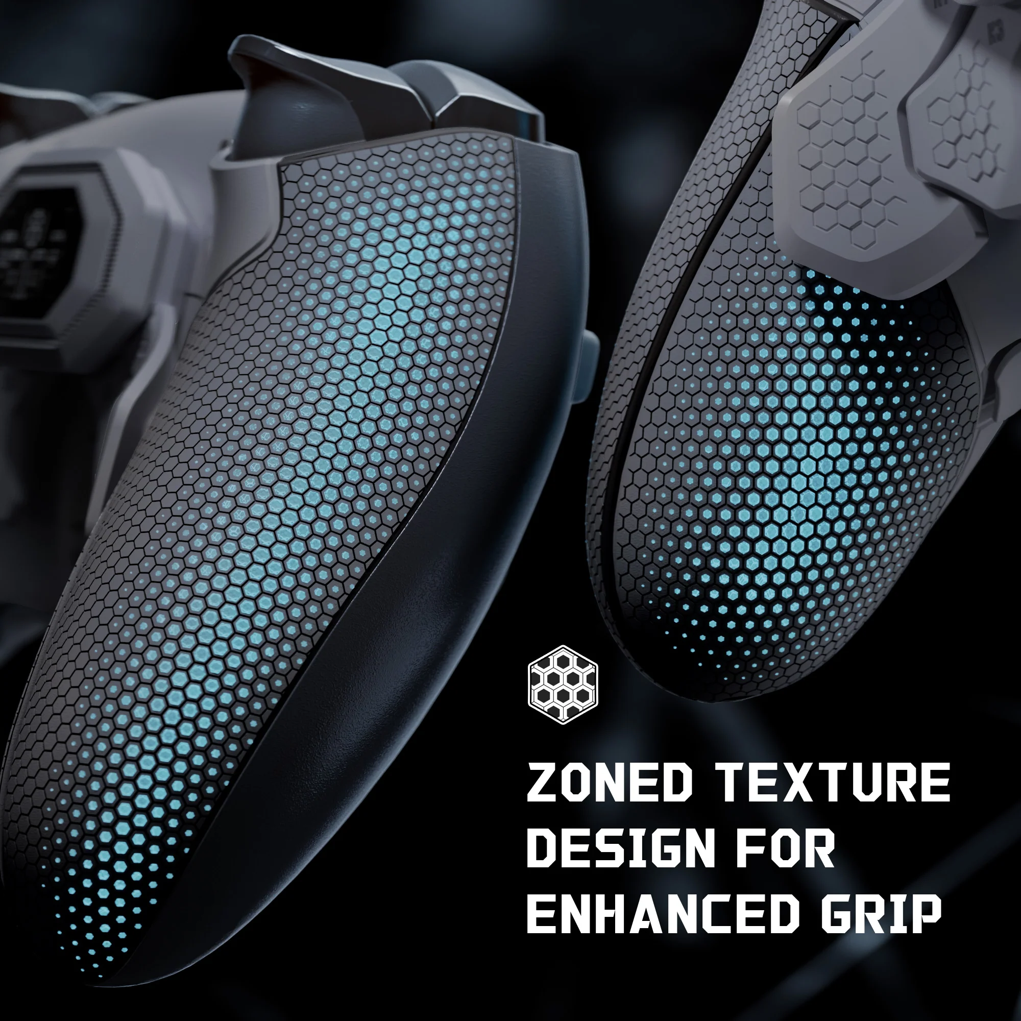 eXtremeRate BEYOND Back Paddles Kit with OLED Display & Redesigned Ergonomic Grips for PS5 Edge Controller - Rubberized New Hope Gray & Classic Gray - Image 7