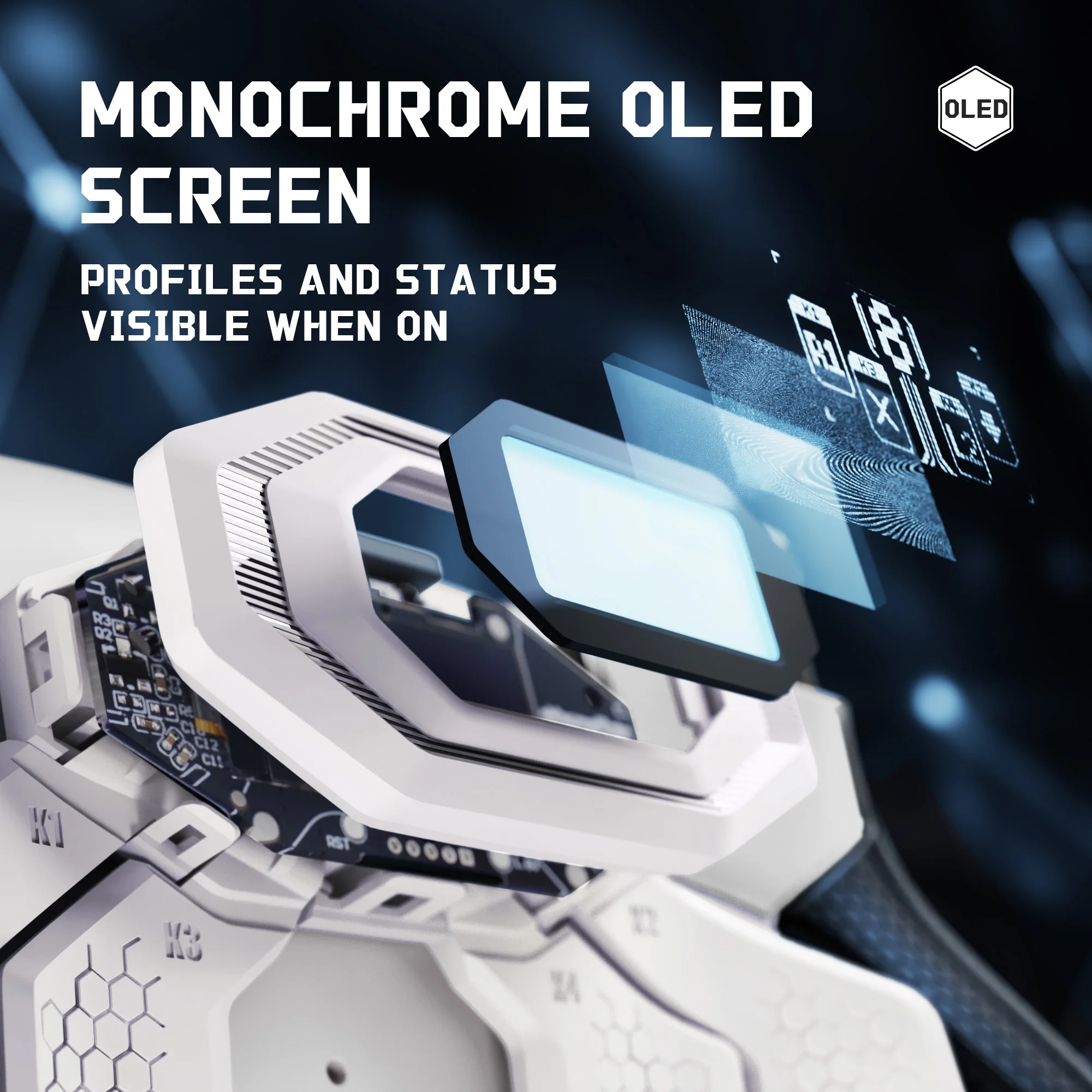 eXtremeRate BEYOND Back Paddles Kit with OLED Display & Redesigned Ergonomic Grips for PS5 Edge Controller - Rubberized White & Black - Image 5