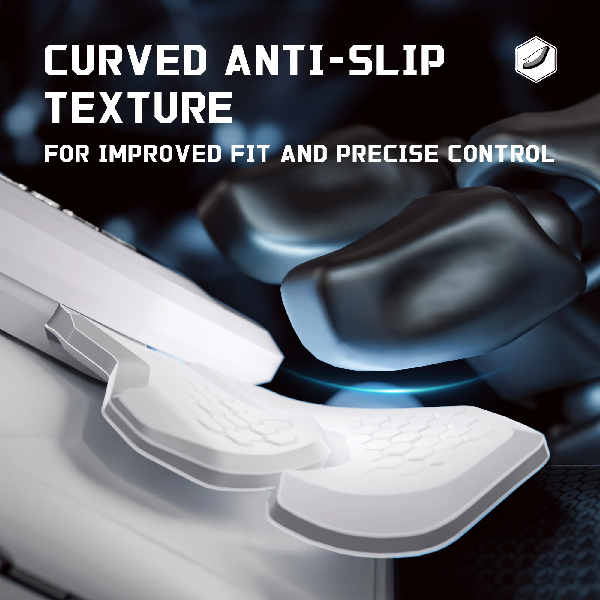 eXtremeRate BEYOND Back Paddles Kit with OLED Display & Redesigned Ergonomic Grips for PS5 Edge Controller - Rubberized White & Black - Image 6