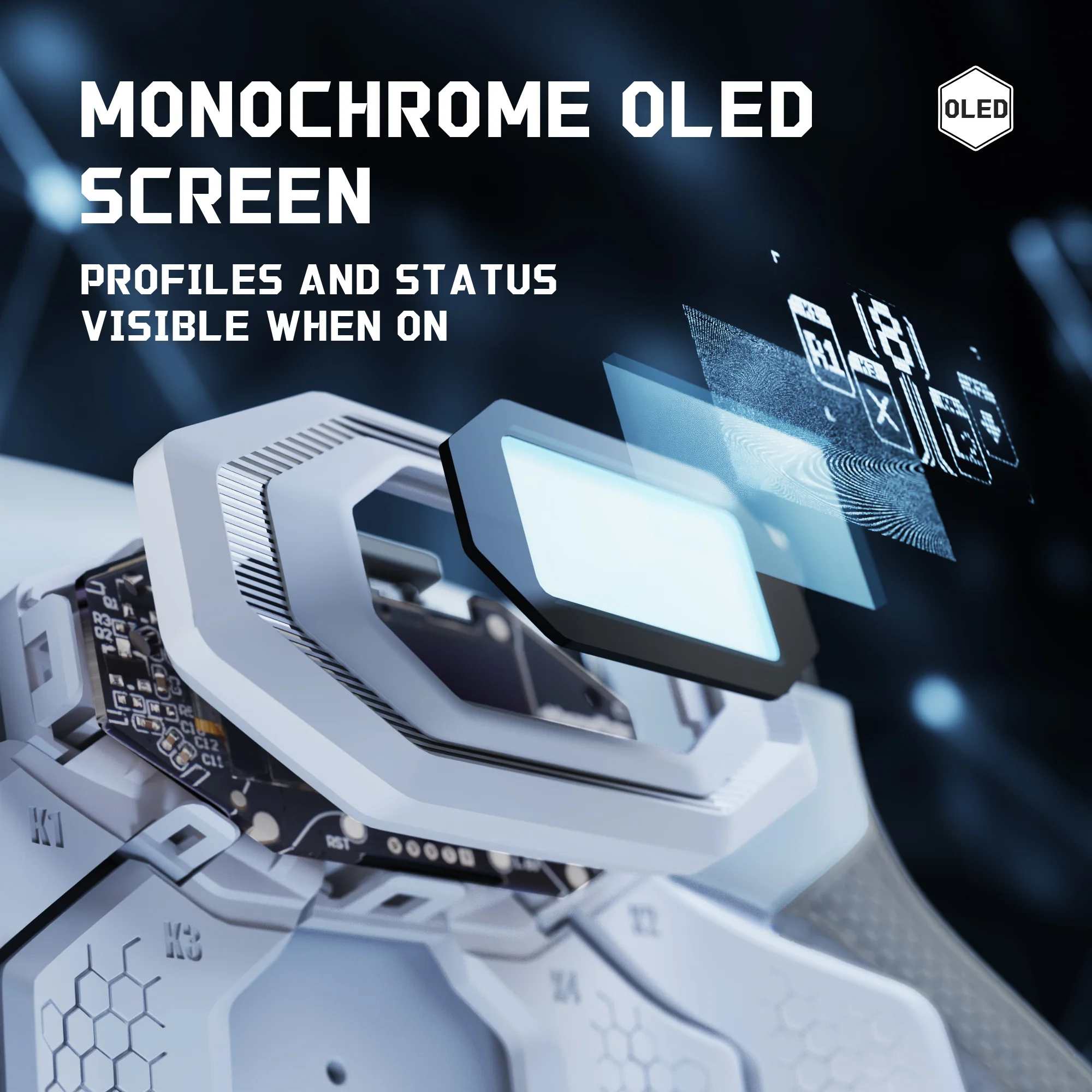 eXtremeRate BEYOND Back Paddles Kit with OLED Display & Redesigned Ergonomic Grips for PS5 Edge Controller - Rubberized White & Gray - Image 5