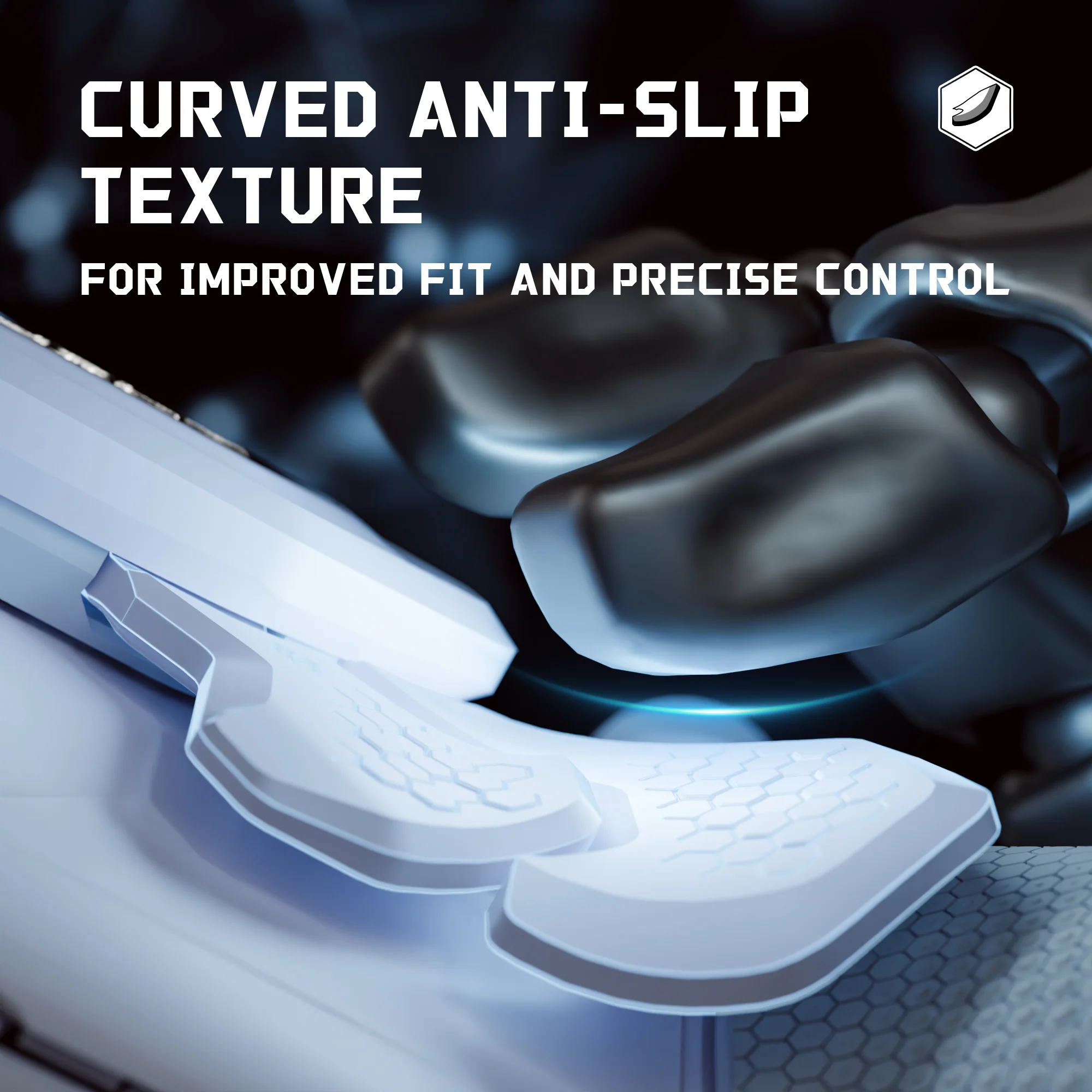 eXtremeRate BEYOND Back Paddles Kit with OLED Display & Redesigned Ergonomic Grips for PS5 Edge Controller - Rubberized White & Gray - Image 6