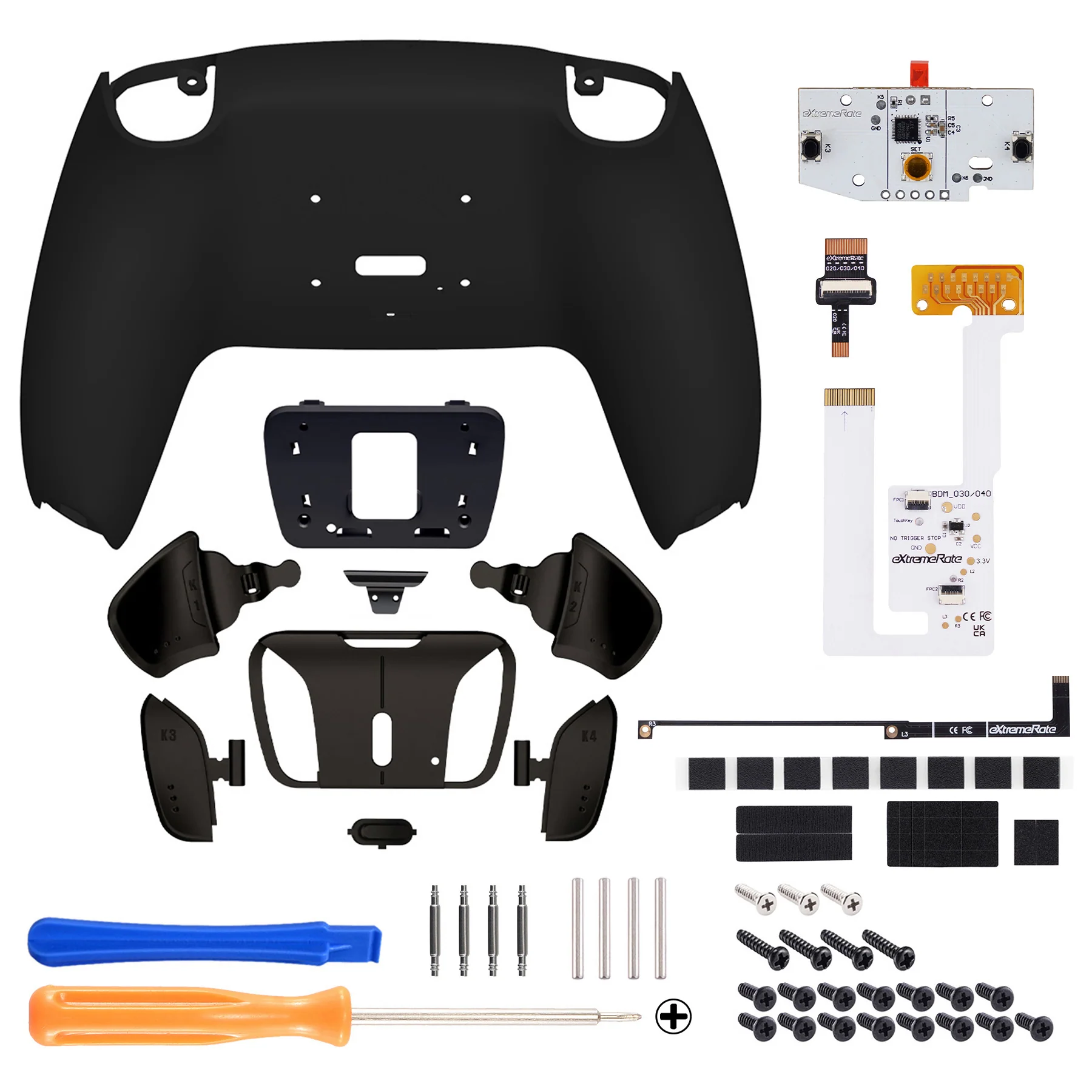 eXtremeRate Black Real Metal Buttons (RMB) Version RISE4 V3 Remap Kit for PS5 Controller BDM-030/040/050 - Black - Image 2