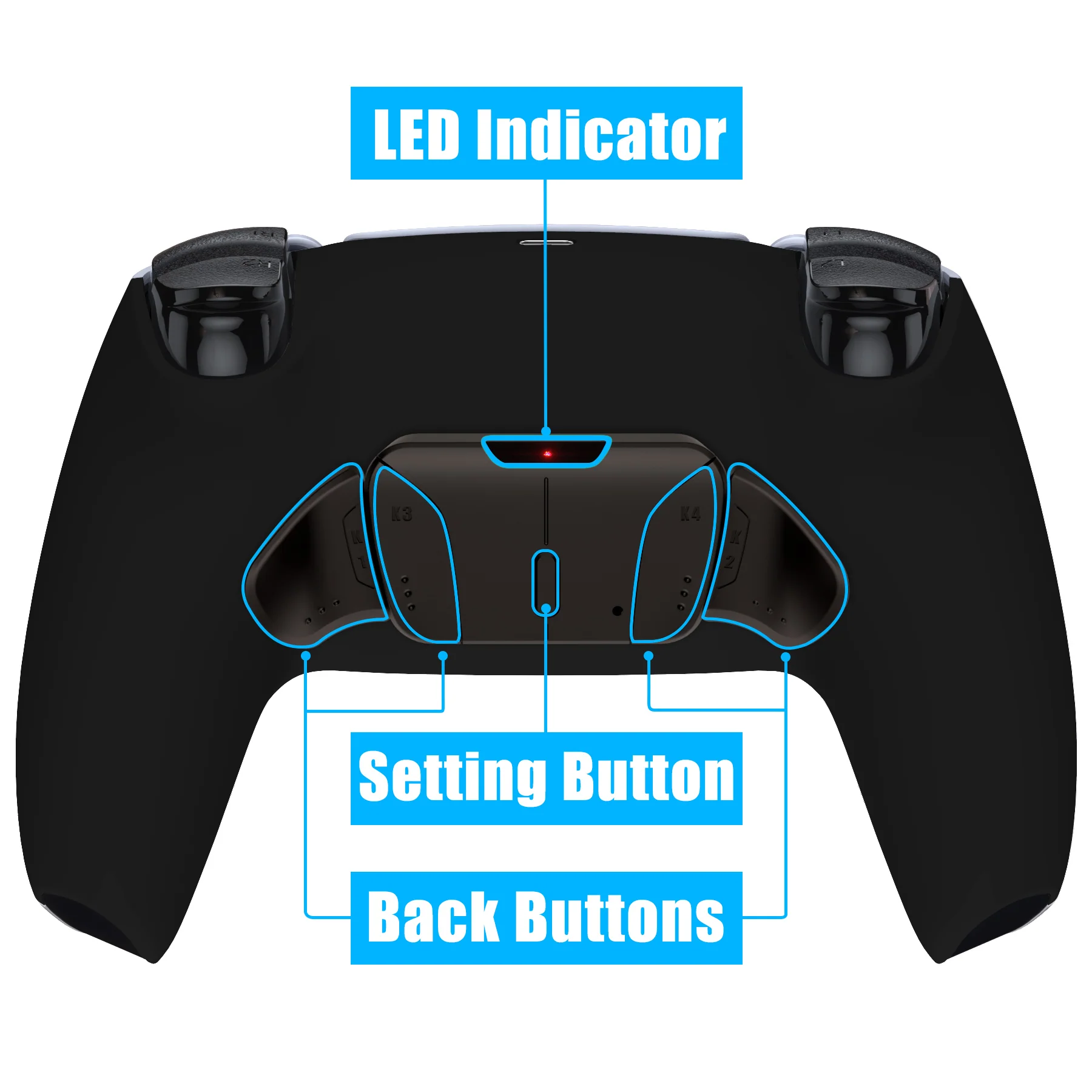eXtremeRate Black Real Metal Buttons (RMB) Version RISE4 V3 Remap Kit for PS5 Controller BDM-030/040/050 - Black - Image 4