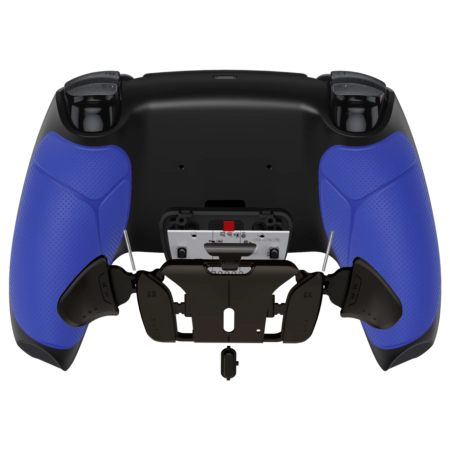 eXtremeRate Black Real Metal Buttons (RMB) Version RISE4 V3 Remap Kit for PS5 Controller BDM-030/040/050 - Rubberized Blue - Image 6