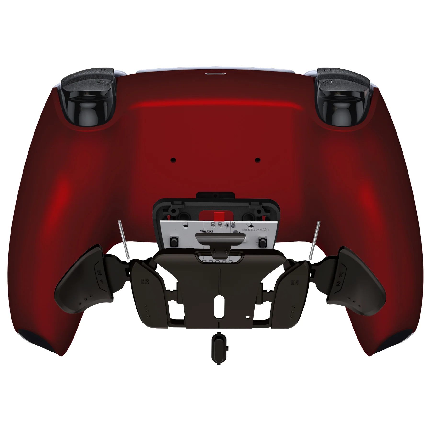 eXtremeRate Black Real Metal Buttons (RMB) Version RISE4 V3 Remap Kit for PS5 Controller BDM-030/040/050 - Scarlet Red - Image 6