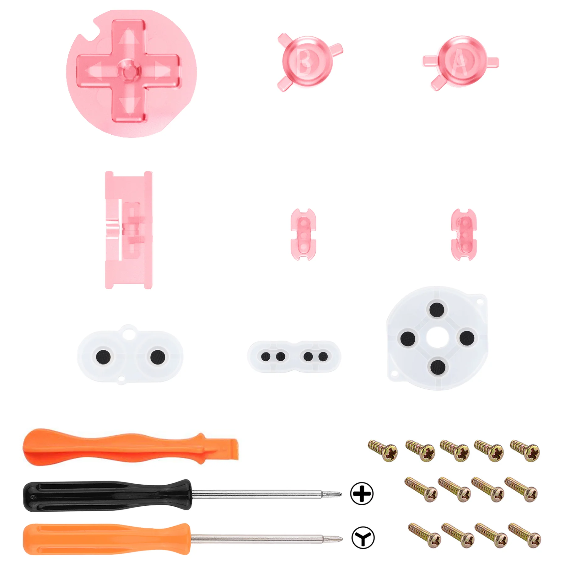 eXtremeRate Replacement Full Set Buttons for Gameboy Color GBC - Cherry Pink - Image 3