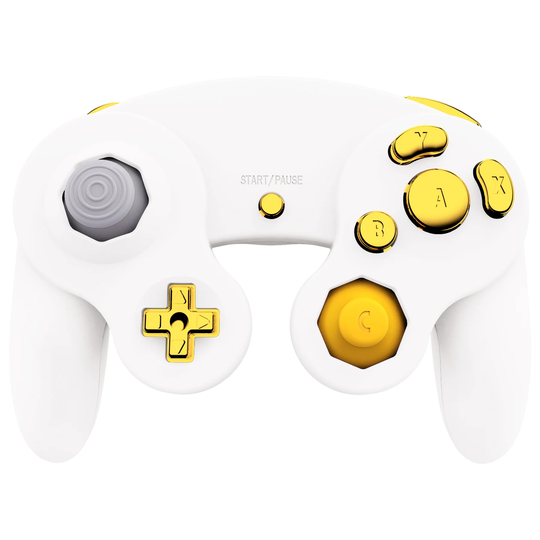 eXtremeRate DIY Replacement Full Set Buttons & Thumbsticks for Nintendo GameCube Controller NGC - Chrome Gold - Image 4