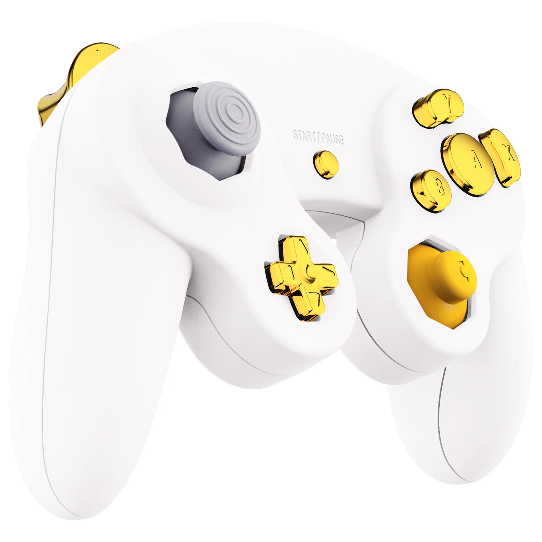 eXtremeRate DIY Replacement Full Set Buttons & Thumbsticks for Nintendo GameCube Controller NGC - Chrome Gold - Image 5