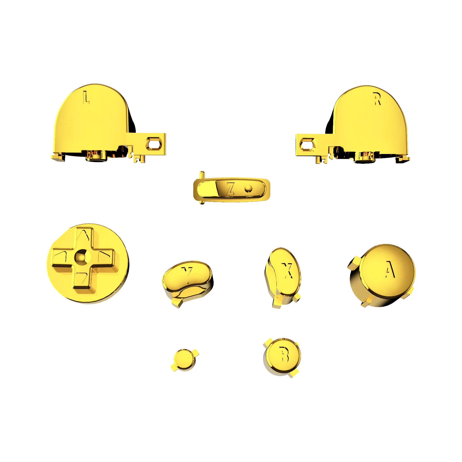 eXtremeRate DIY Replacement Full Set Buttons & Thumbsticks for Nintendo GameCube Controller NGC - Chrome Gold - Image 8