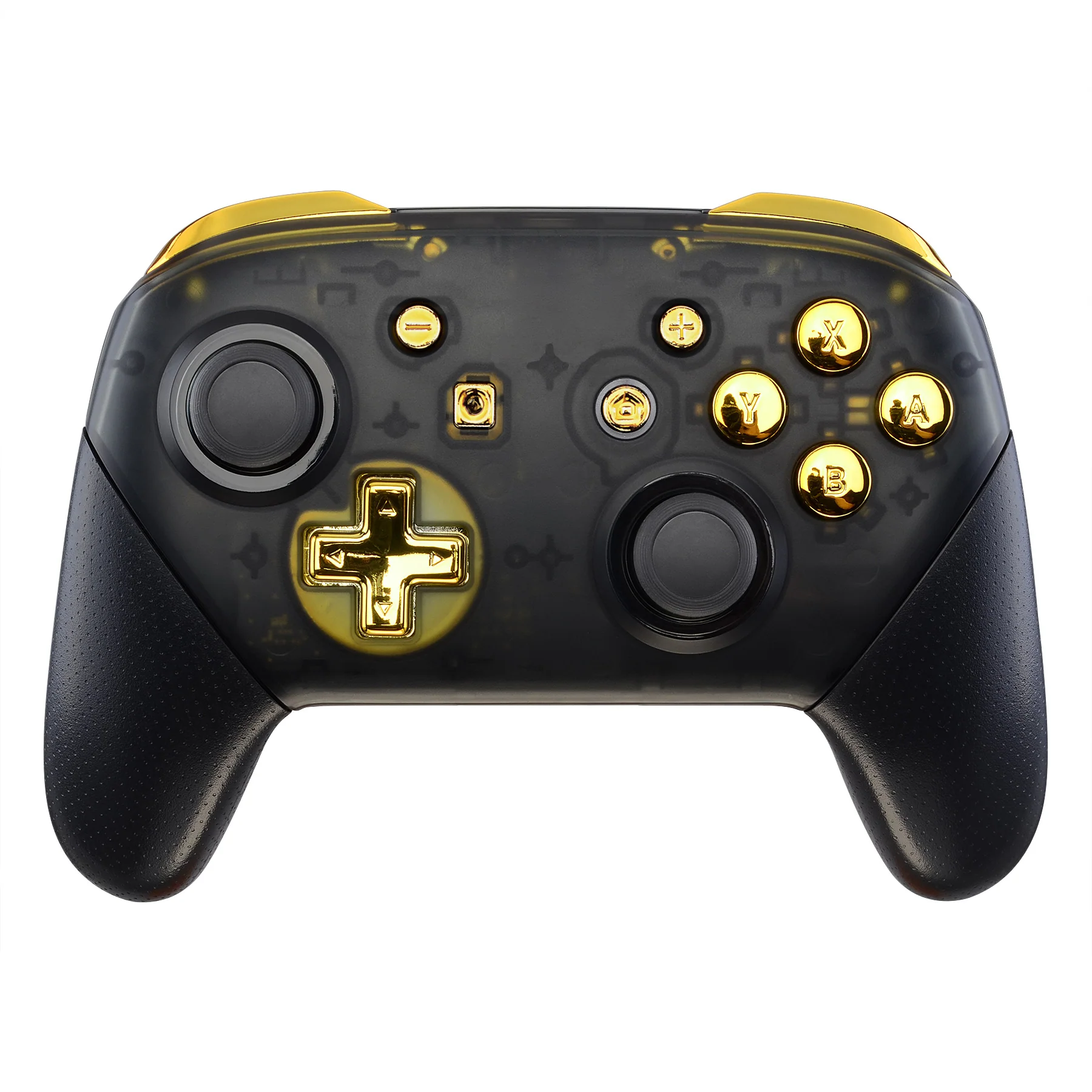eXtremeRate DIY Replacement Full Set Buttons for Nintendo Switch Pro Controller - Chrome Gold Glossy - Image 3