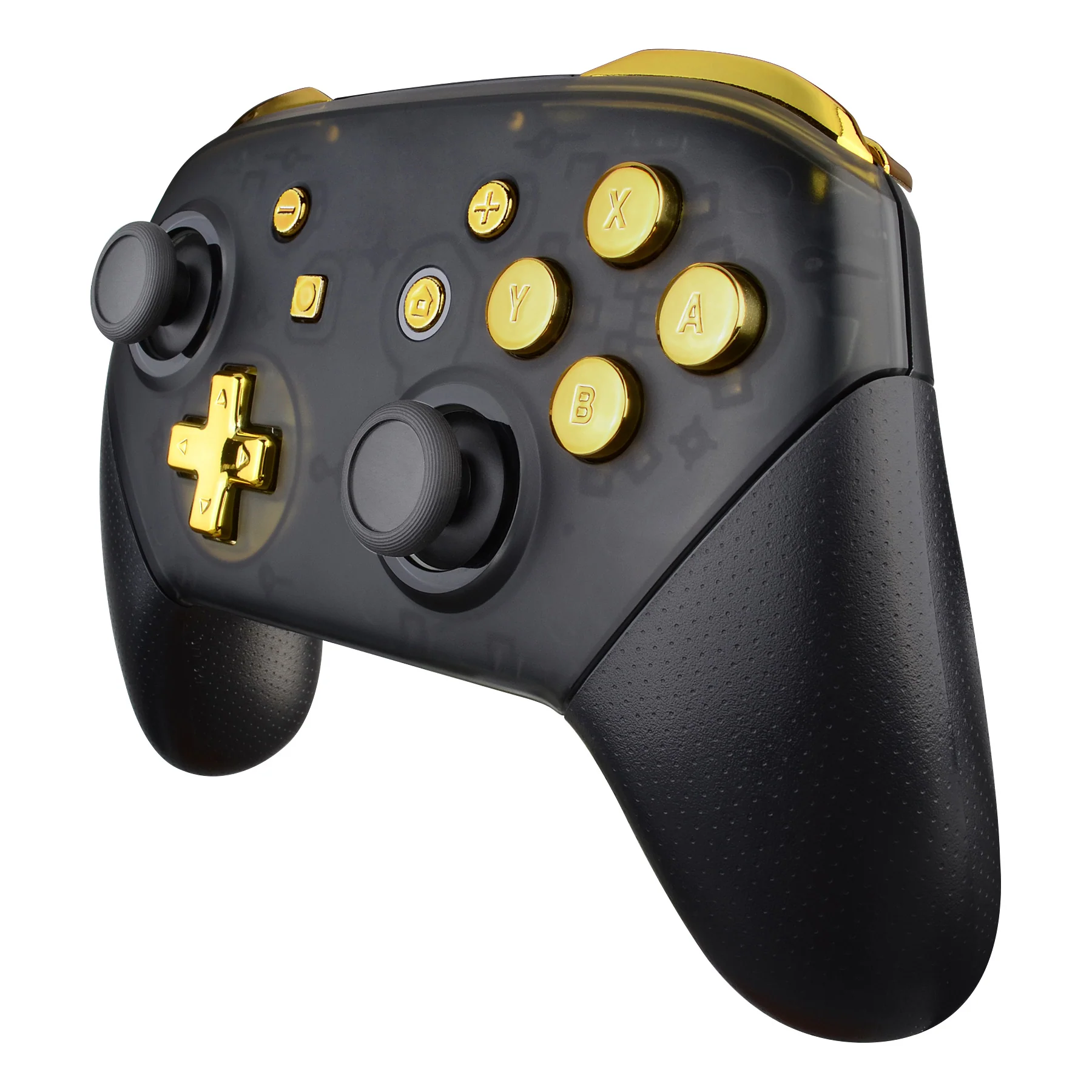 eXtremeRate DIY Replacement Full Set Buttons for Nintendo Switch Pro Controller - Chrome Gold Glossy - Image 4