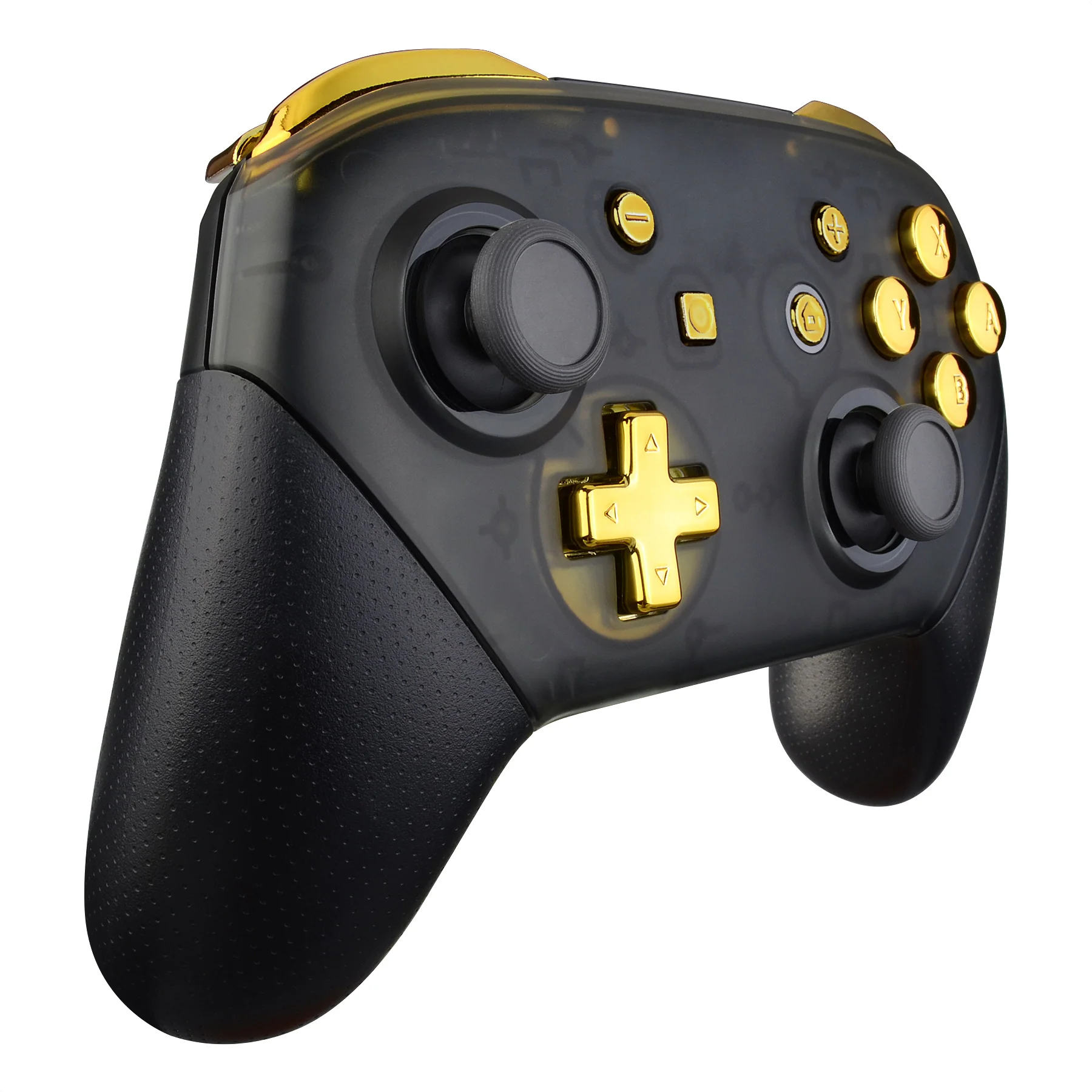 eXtremeRate DIY Replacement Full Set Buttons for Nintendo Switch Pro Controller - Chrome Gold Glossy - Image 5