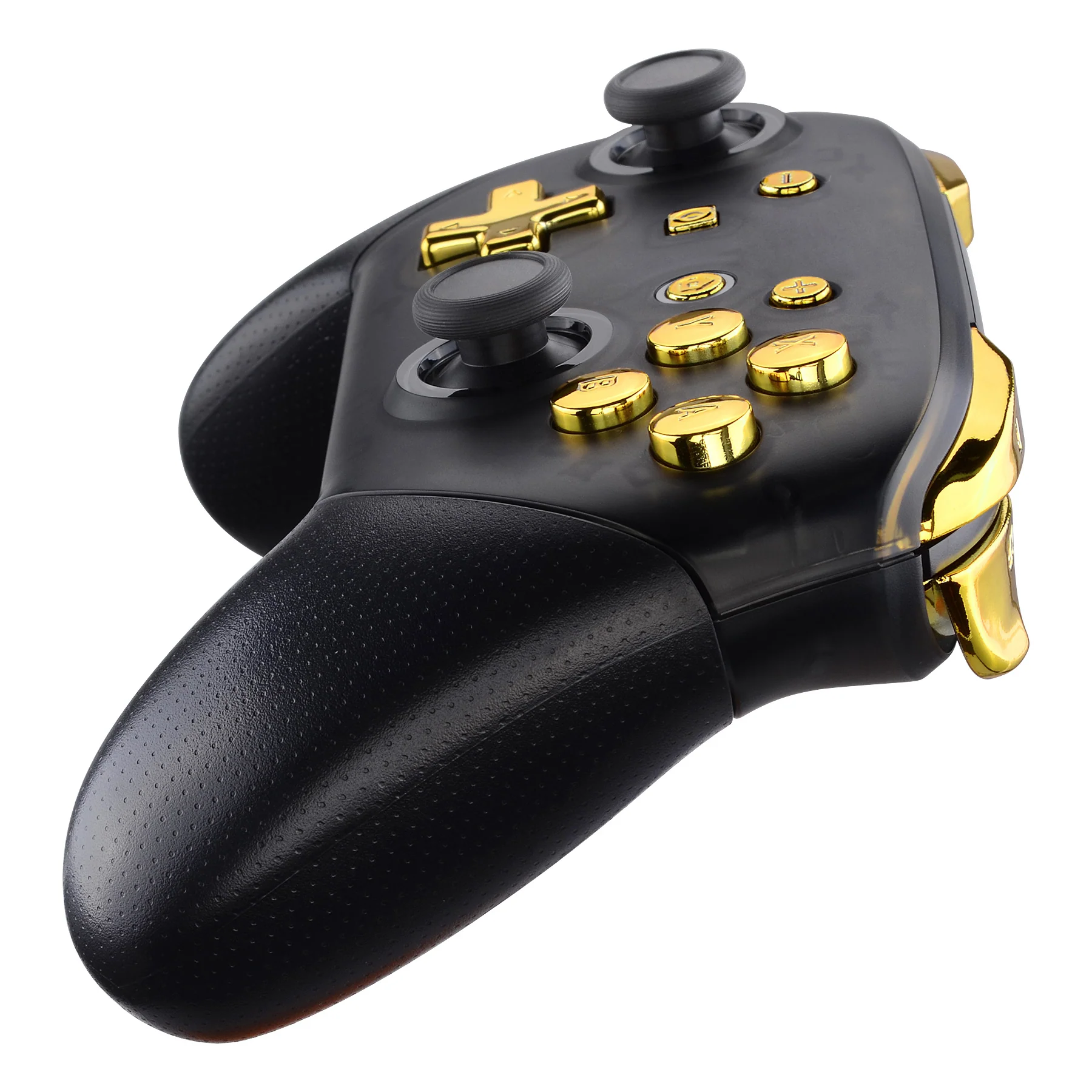 eXtremeRate DIY Replacement Full Set Buttons for Nintendo Switch Pro Controller - Chrome Gold Glossy - Image 6