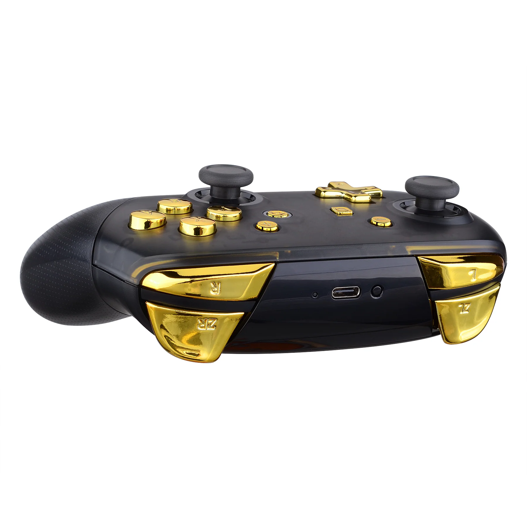 eXtremeRate DIY Replacement Full Set Buttons for Nintendo Switch Pro Controller - Chrome Gold Glossy - Image 7