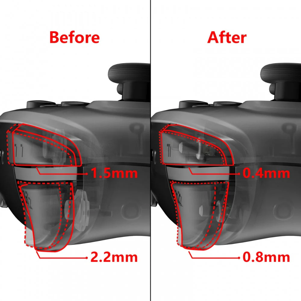 eXtremeRate Clicky Hair Trigger Kit for Nintendo Switch Pro Controller Shoulder Buttons - Image 2