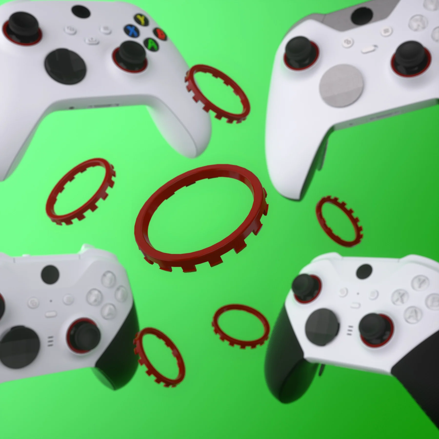 eXtremeRate Custom Accent Rings for Xbox Elite Series 2 Core & for Elite Series 2 & for Xbox One Elite Controller, Compatible with eXtremeRate ASR Version Shell for Xbox Series X/S Controller - Carmine Red - Image 9