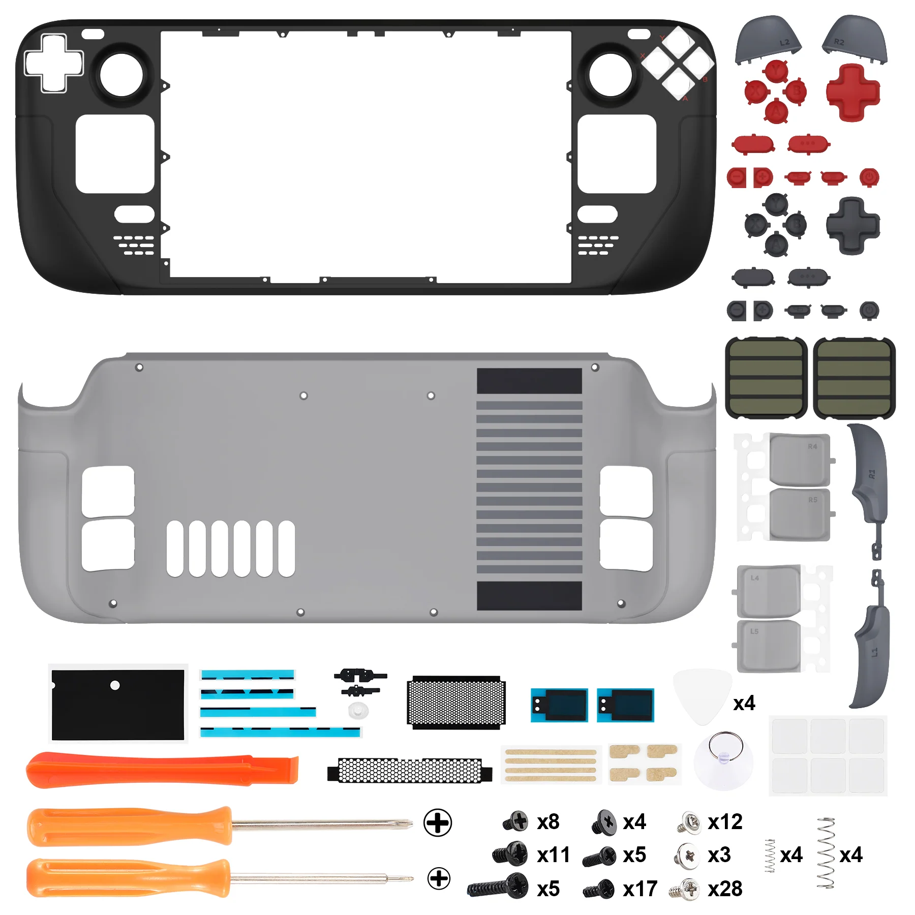 eXtremeRate Custom Full Set Shell with Buttons for Steam Deck LCD - Classic NES Style - Image 4