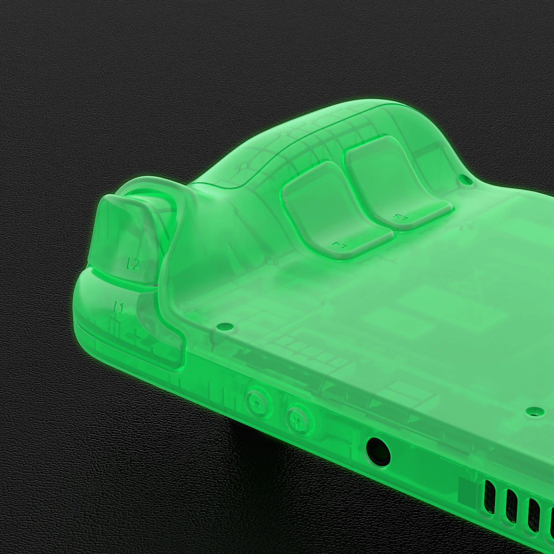 eXtremeRate Custom Full Set Shell with Buttons for Steam Deck LCD - Glow in Dark - Green - Image 9