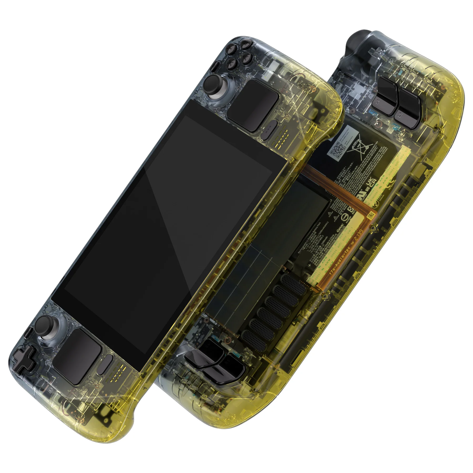 eXtremeRate Custom Full Set Shell with Buttons for Steam Deck LCD - Gradient Black Yellow - Image 2