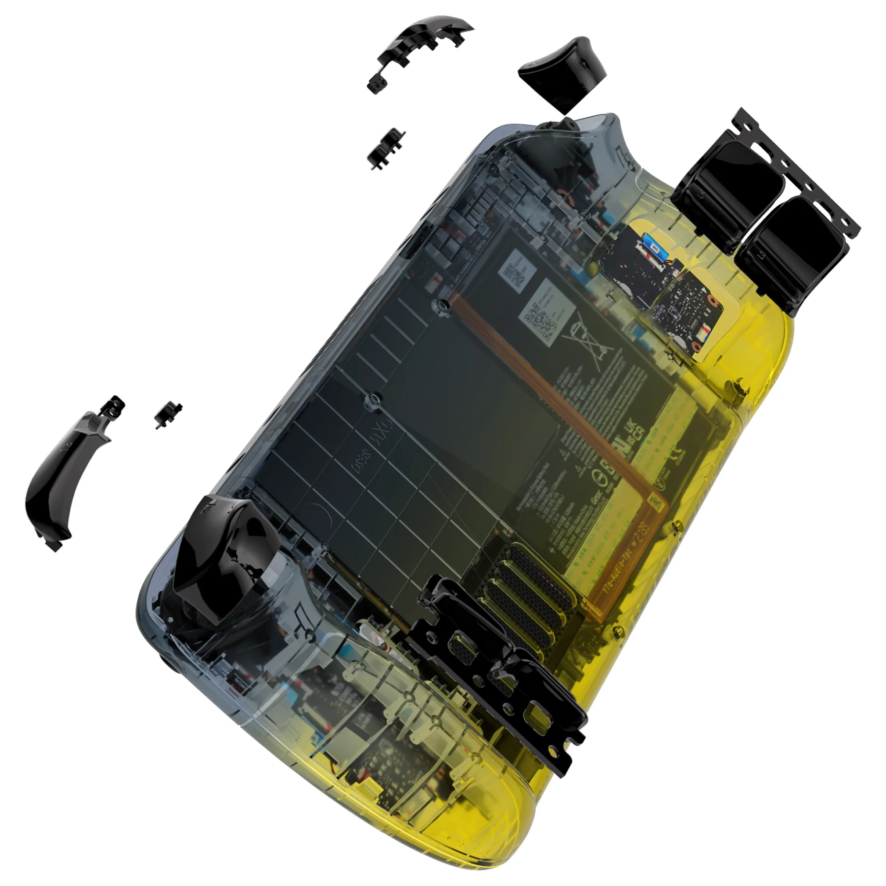 eXtremeRate Custom Full Set Shell with Buttons for Steam Deck LCD - Gradient Black Yellow - Image 5