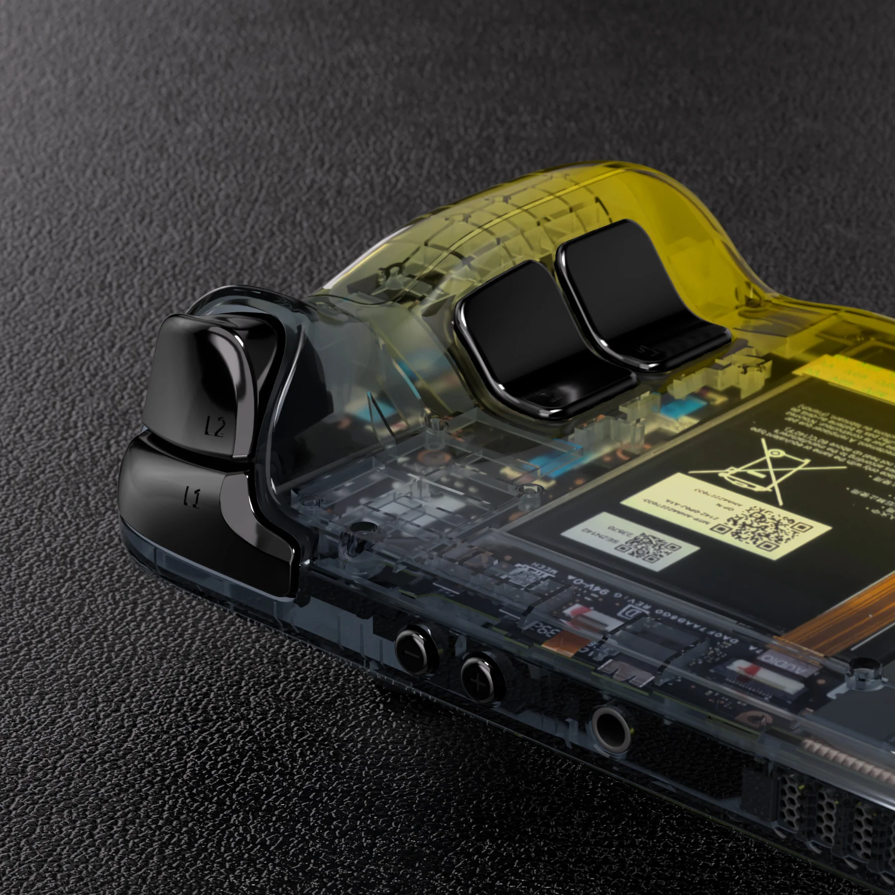 eXtremeRate Custom Full Set Shell with Buttons for Steam Deck LCD - Gradient Black Yellow - Image 8