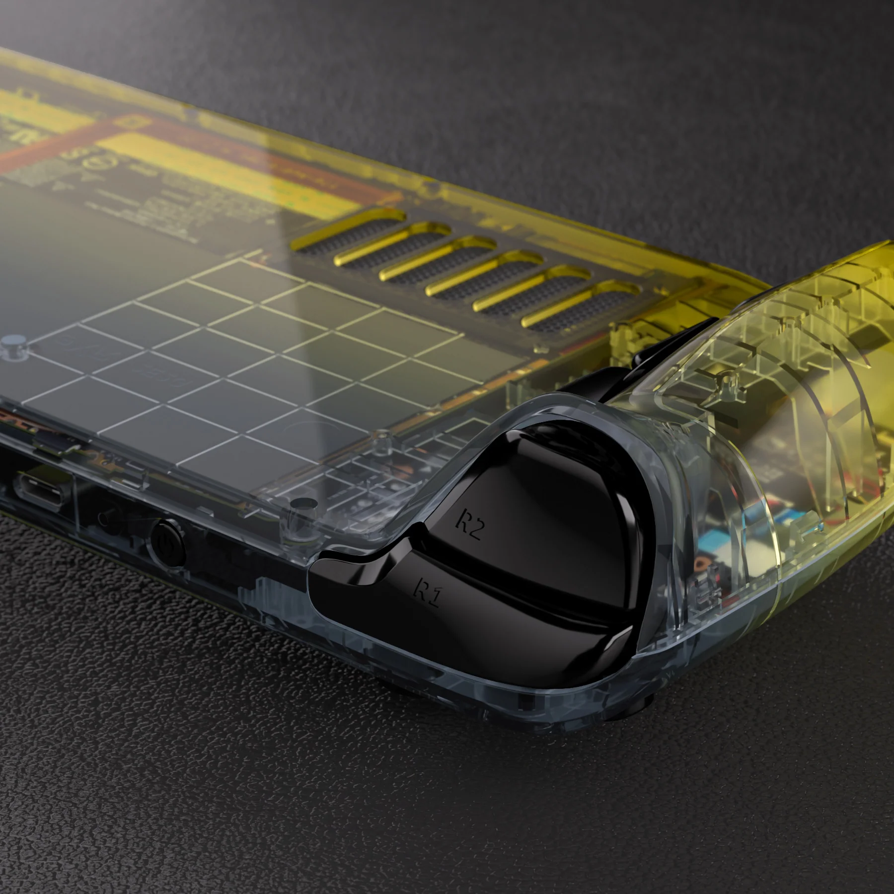 eXtremeRate Custom Full Set Shell with Buttons for Steam Deck LCD - Gradient Black Yellow - Image 9