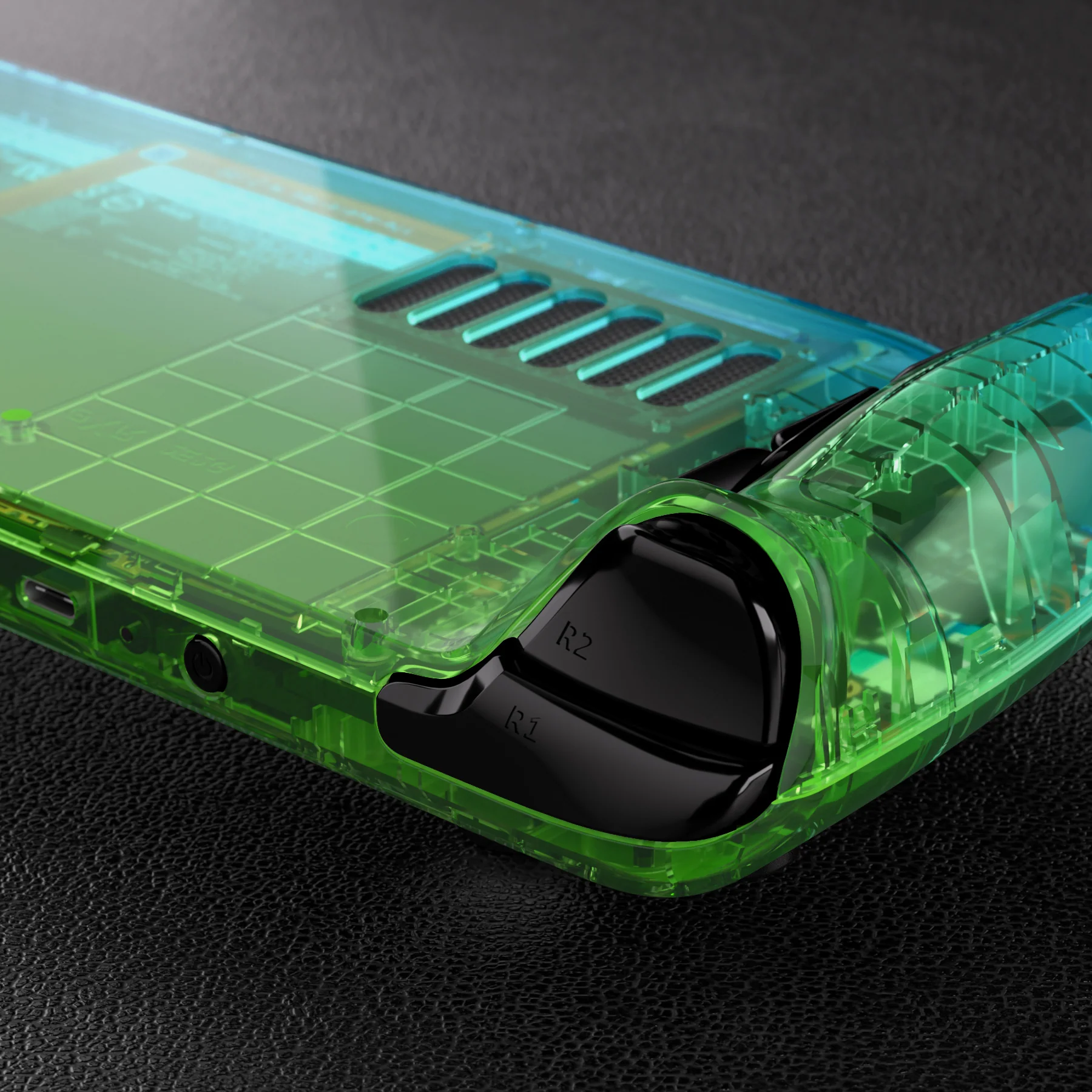 eXtremeRate Custom Full Set Shell with Buttons for Steam Deck LCD - Gradient Translucent Green Blue - Image 10