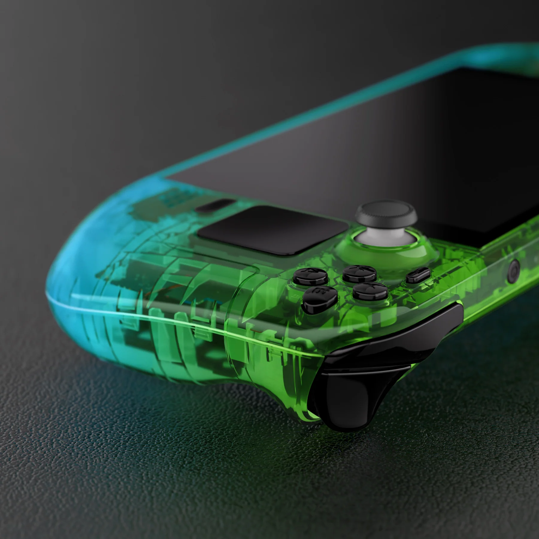 eXtremeRate Custom Full Set Shell with Buttons for Steam Deck LCD - Gradient Translucent Green Blue - Image 8