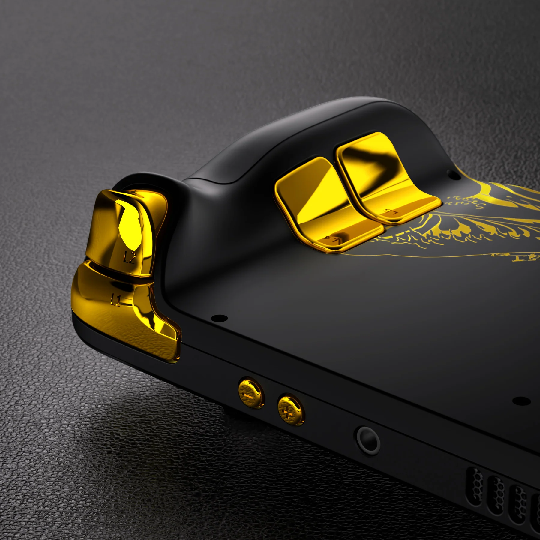 eXtremeRate Custom Full Set Shell with Buttons for Steam Deck LCD - The Great GOLDEN Wave Off Kanagawa - Black - Image 9