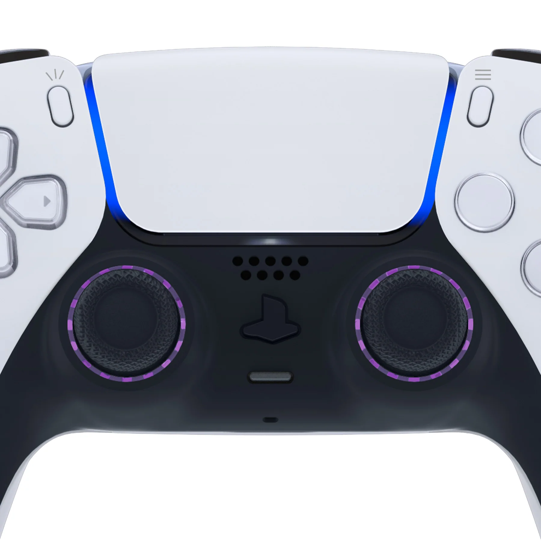 eXtremeRate Custom Replacement Accent Rings for PS5 Controller - Clear Atomic Purple - Image 2
