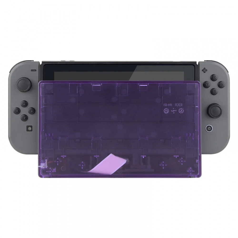 eXtremeRate Custom Replacement Faceplate for Nintendo Switch Charging Dock - Clear Atomic Purple - Image 4