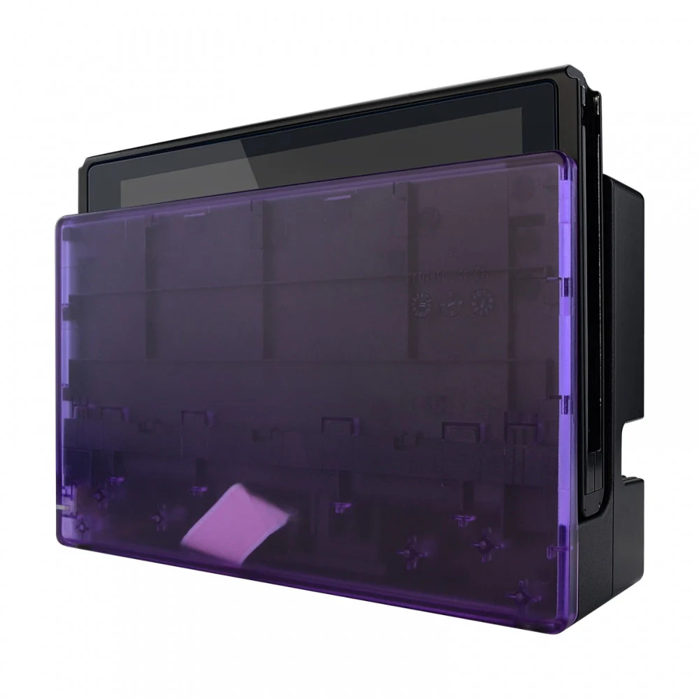 eXtremeRate Custom Replacement Faceplate for Nintendo Switch Charging Dock - Clear Atomic Purple - Image 6