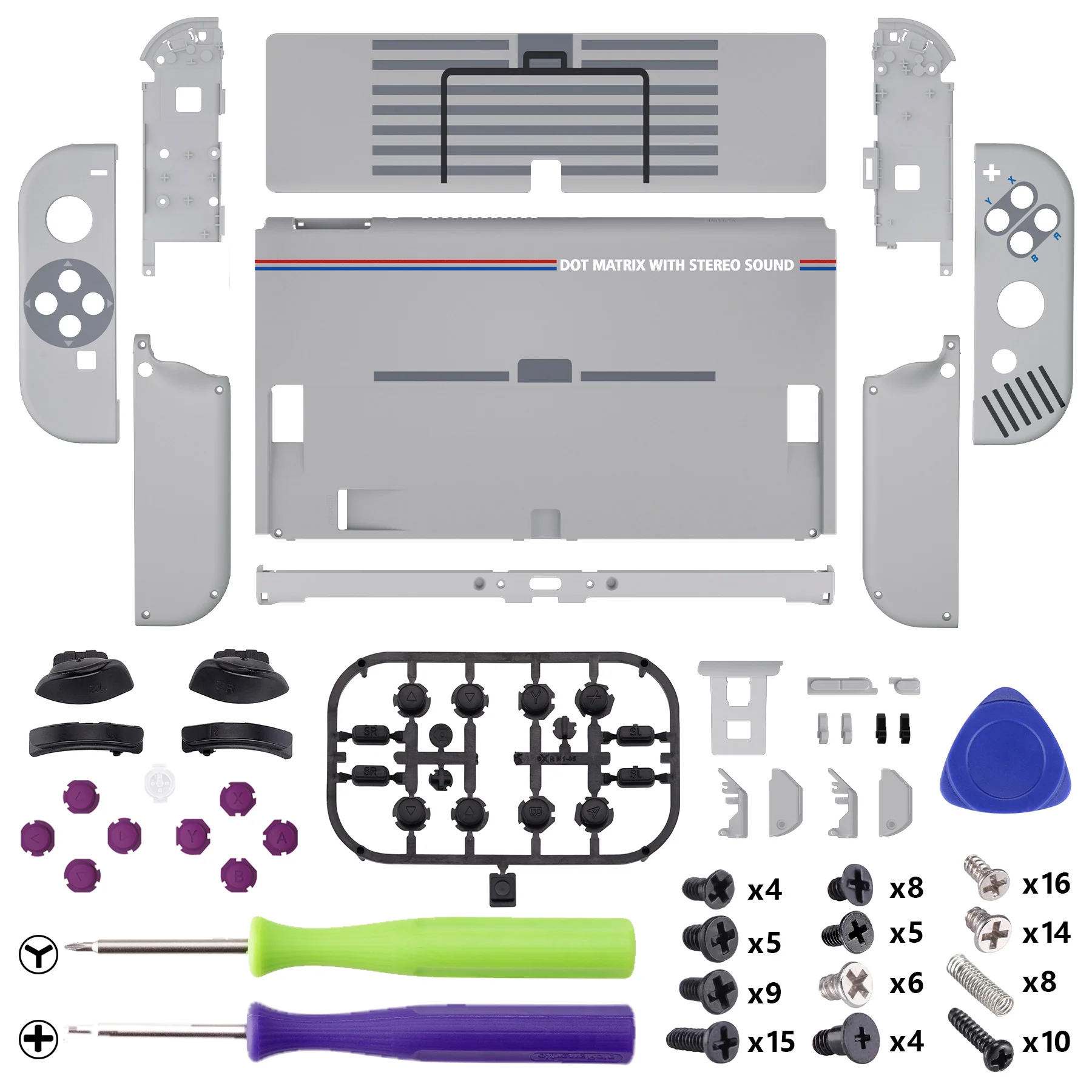 eXtremeRate Custom Replacement Full Set Shell with Buttons for Nintendo Switch OLED - Classic 1989 GB DMG-01 - Image 2