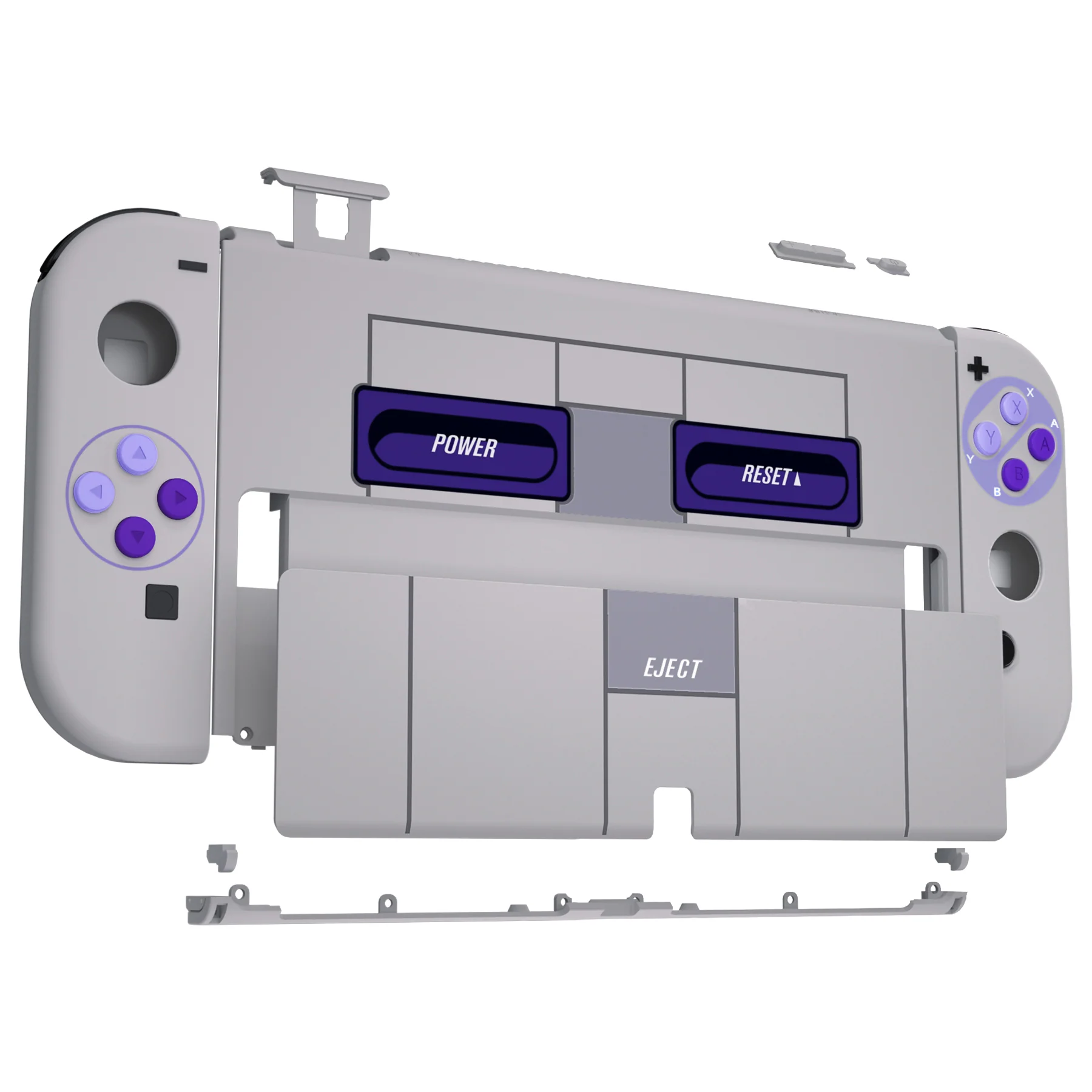 eXtremeRate Custom Replacement Full Set Shell with Buttons for Nintendo Switch OLED - Classic SNES Style - Image 10