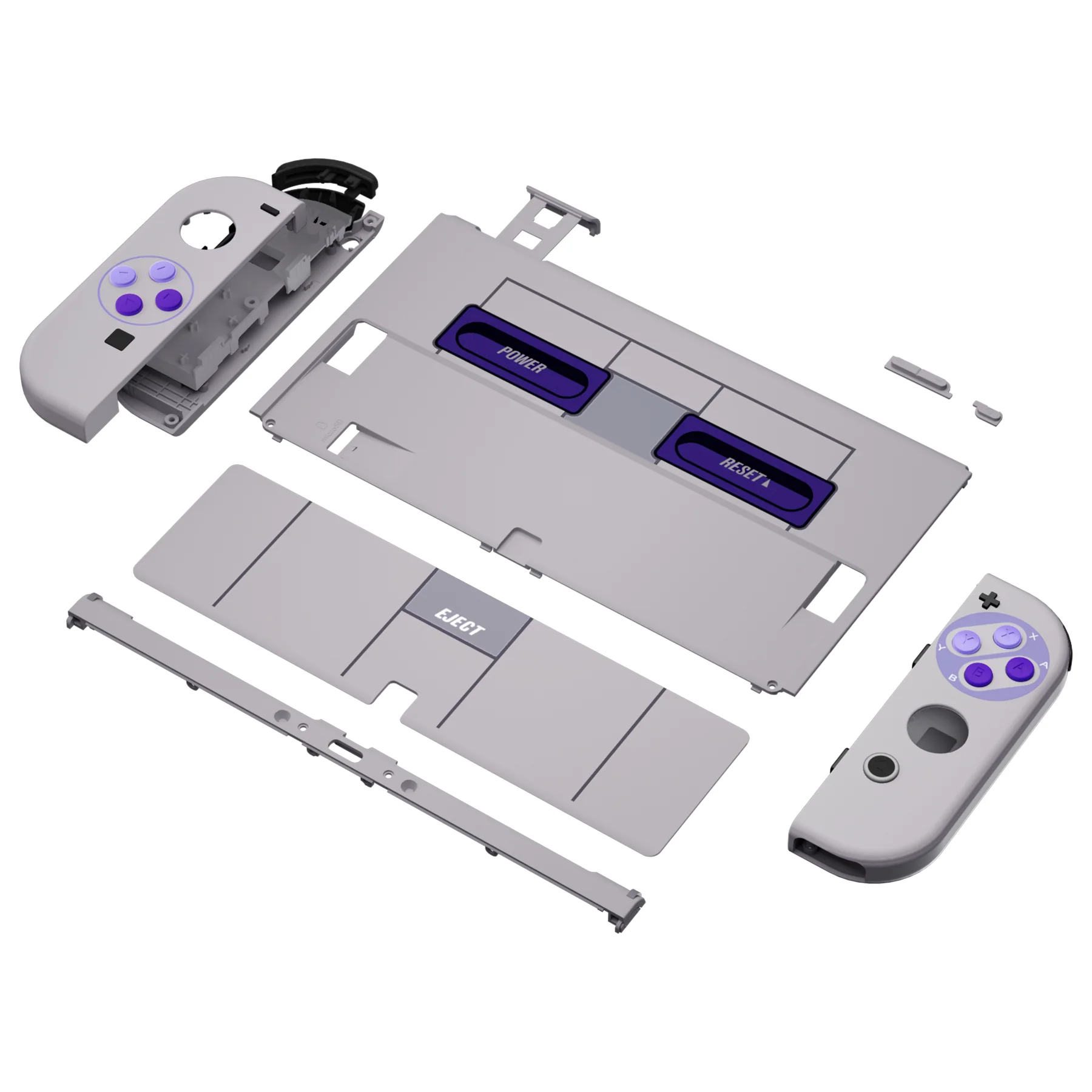 eXtremeRate Custom Replacement Full Set Shell with Buttons for Nintendo Switch OLED - Classic SNES Style - Image 11
