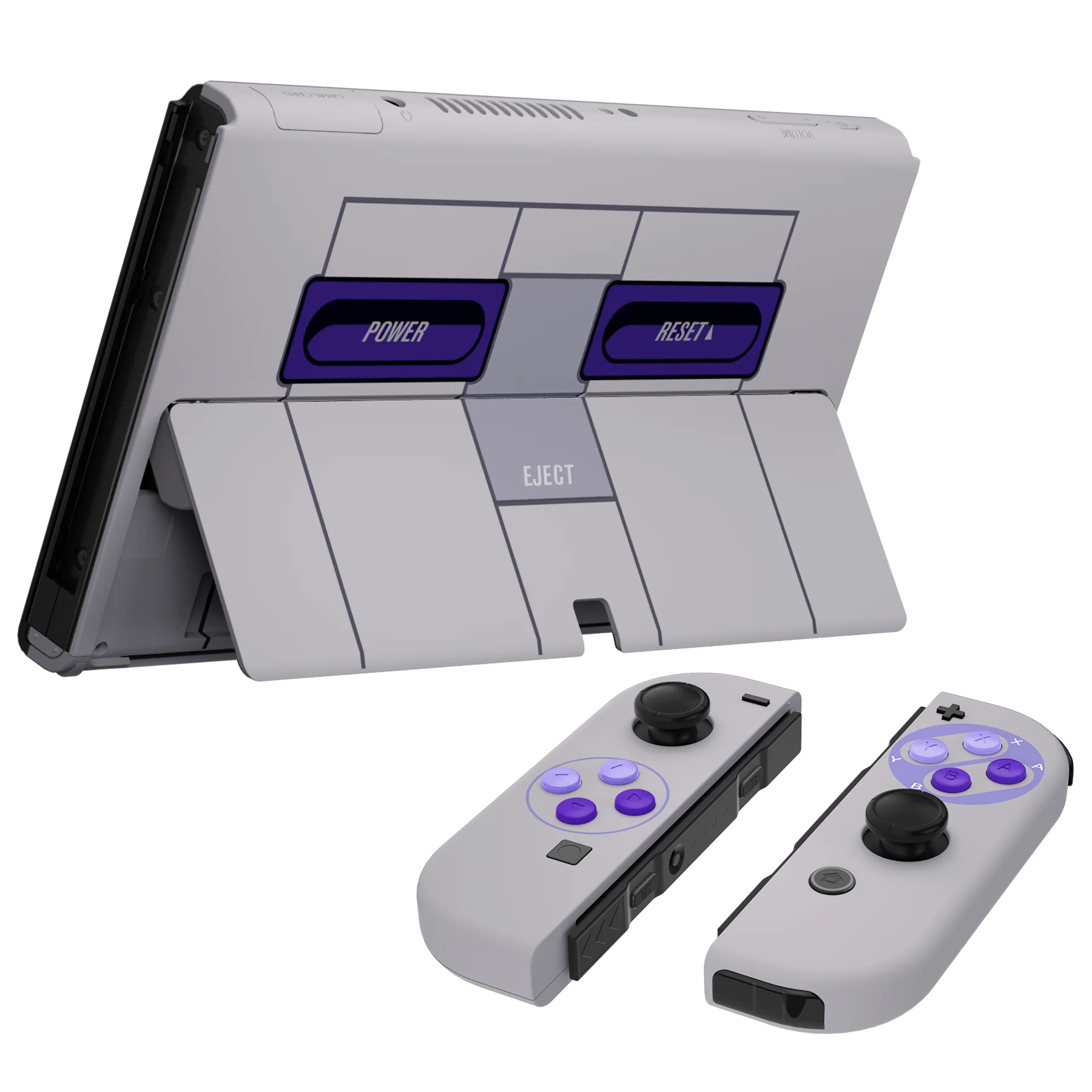 eXtremeRate Custom Replacement Full Set Shell with Buttons for Nintendo Switch OLED - Classic SNES Style - Image 7
