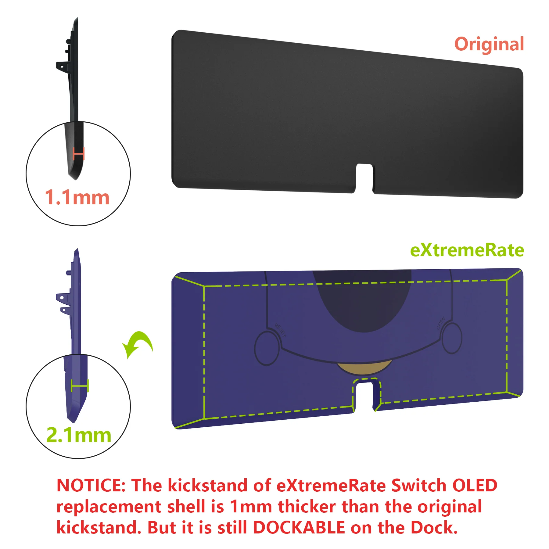 eXtremeRate Custom Replacement Full Set Shell with Buttons for Nintendo Switch OLED - Classic SwitchCube Style - Image 12